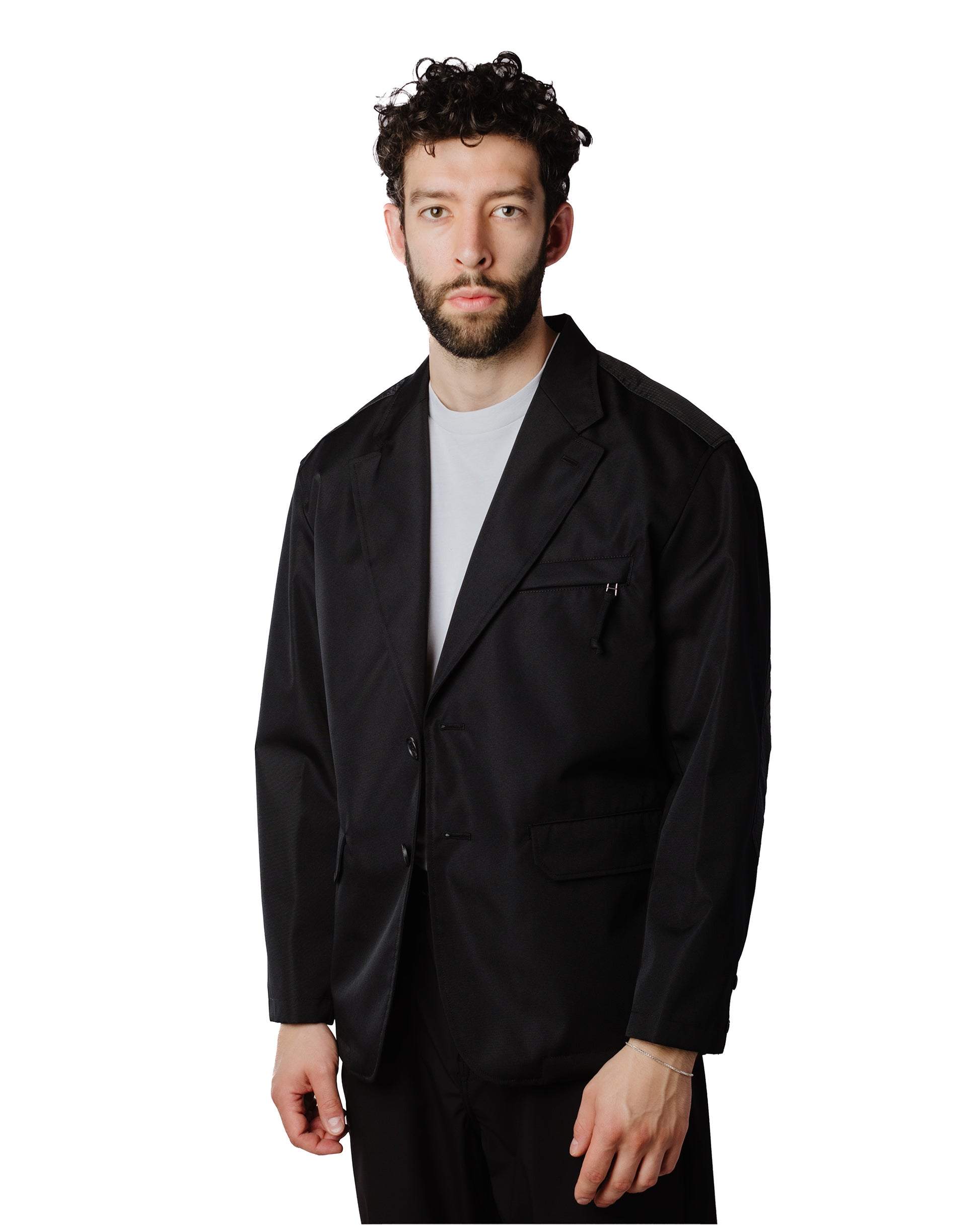 Comme des Garçons HOMME Polyester Blazer Black Model Front