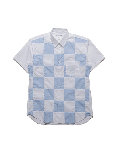 Comme des Garçons SHIRT Patchwork Check Shirt WhiteBlue