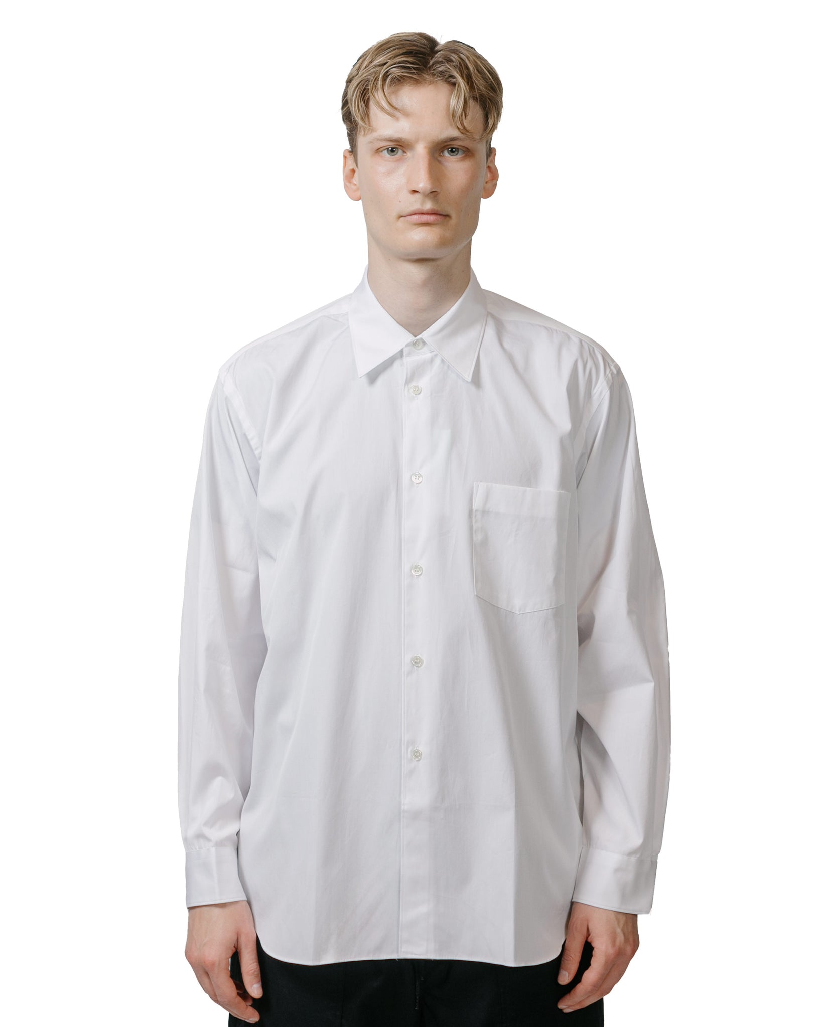 Comme des Garçons SHIRT Wide Classic Big Collar Shirt White model front