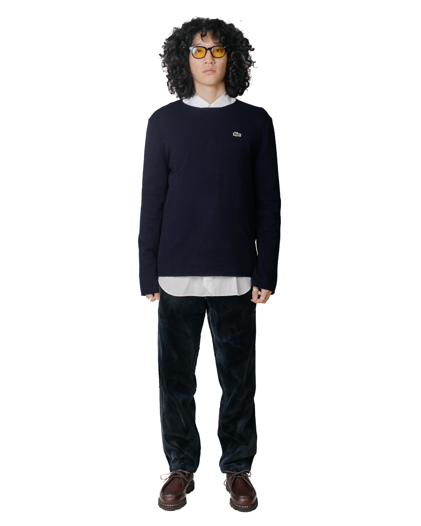 Comme des Garçons SHIRT x Lacoste Knit Sweater Navy Model Full