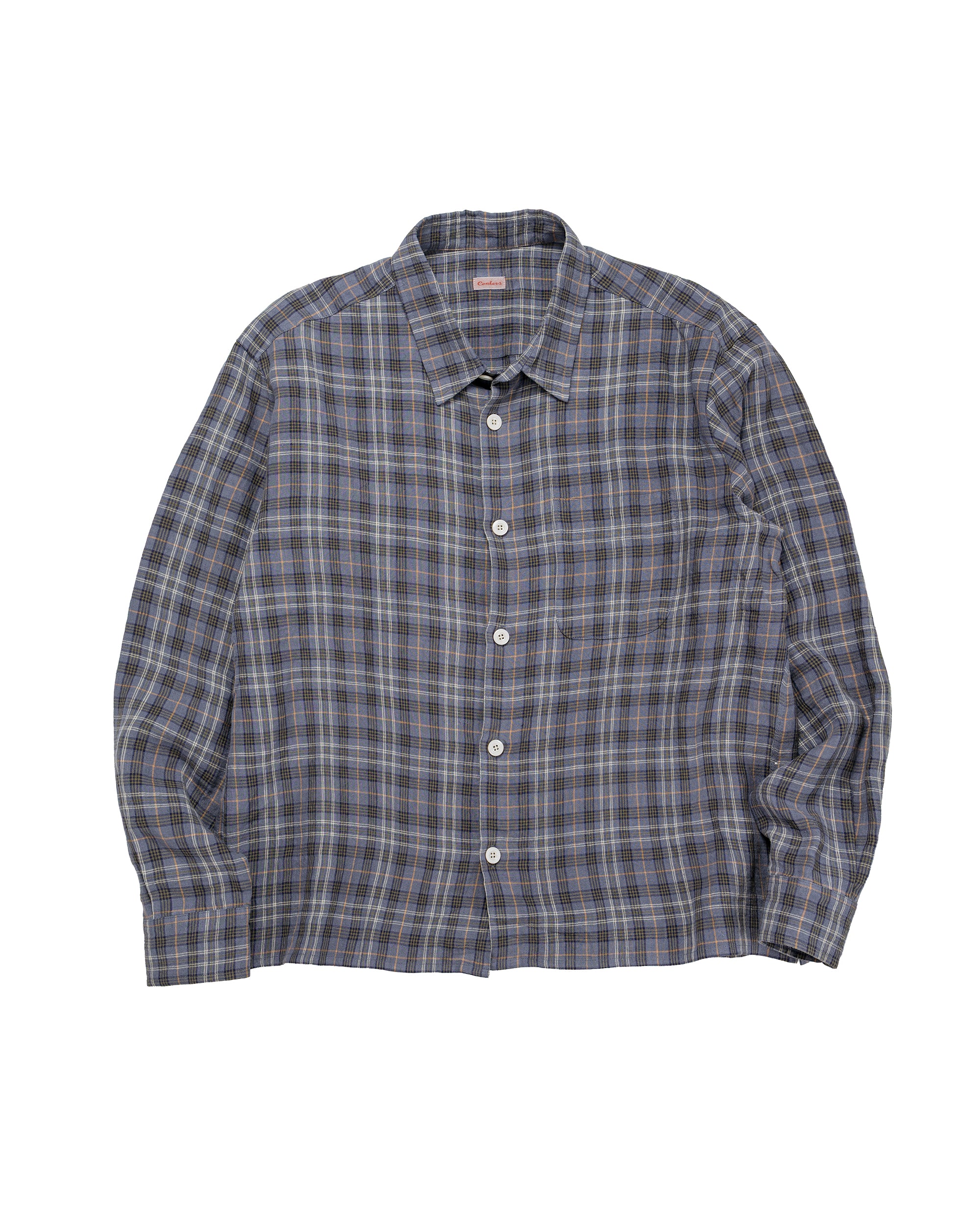 Conkers Farmer Shirt Irish Linen Sloe