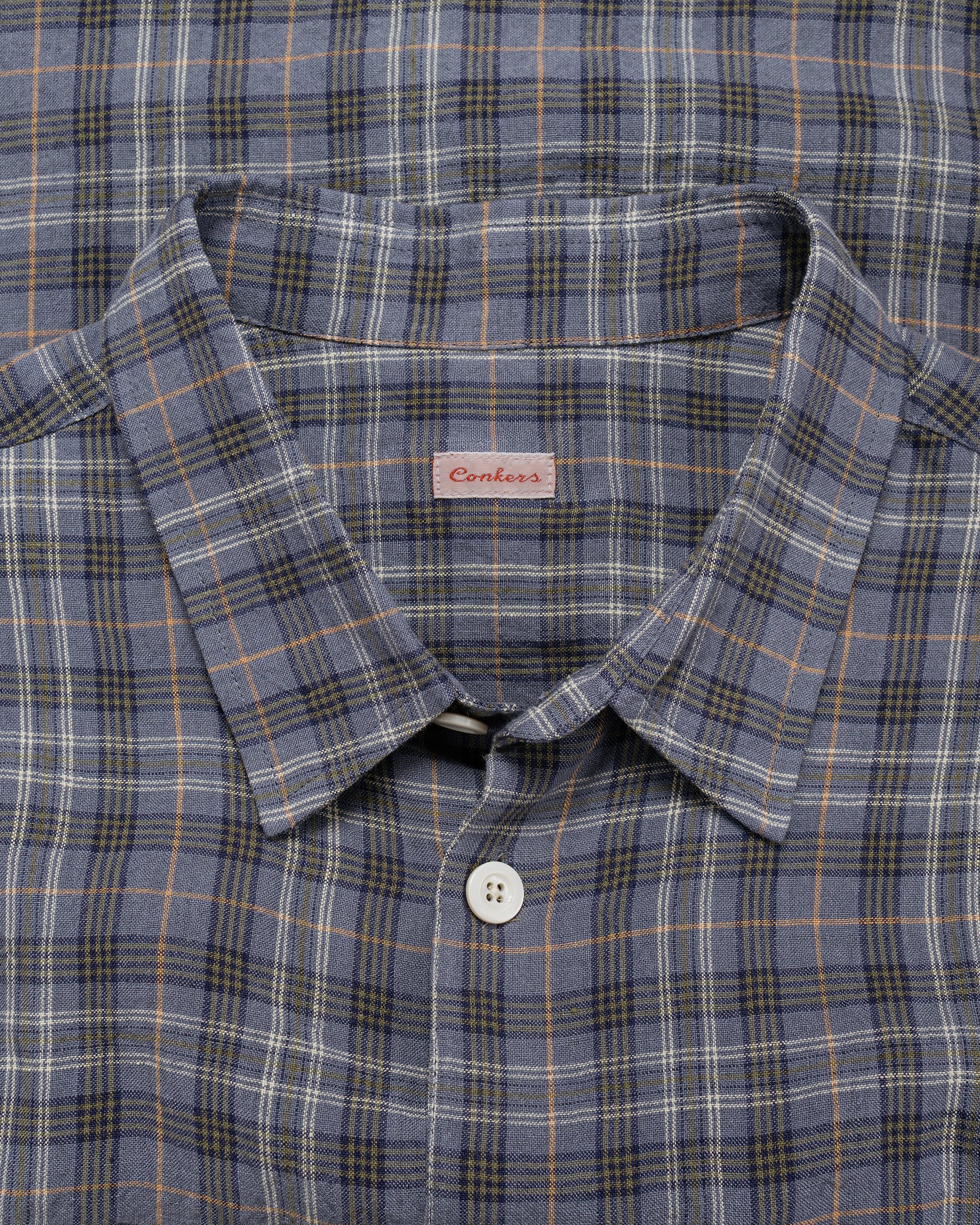 Conkers Farmer Shirt Irish Linen Sloe