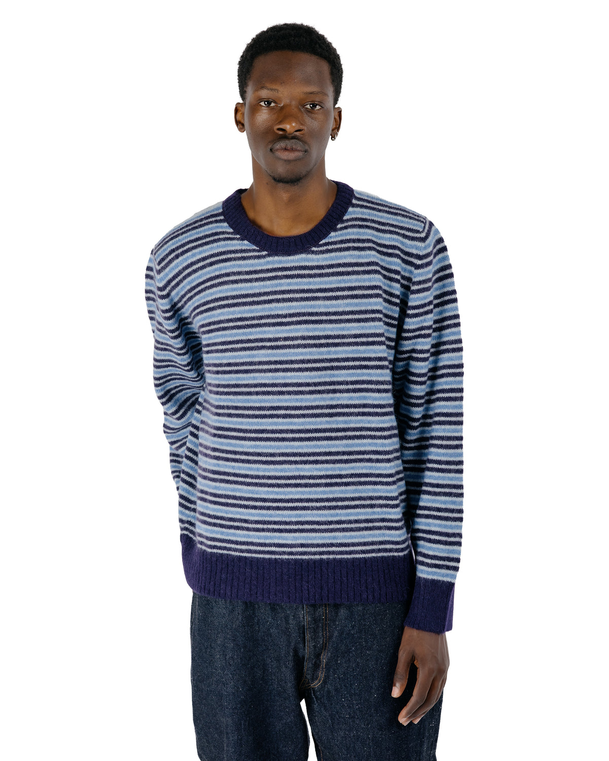 lost & found Corridor Corridor Reggie Stripe Crewneck Blue
