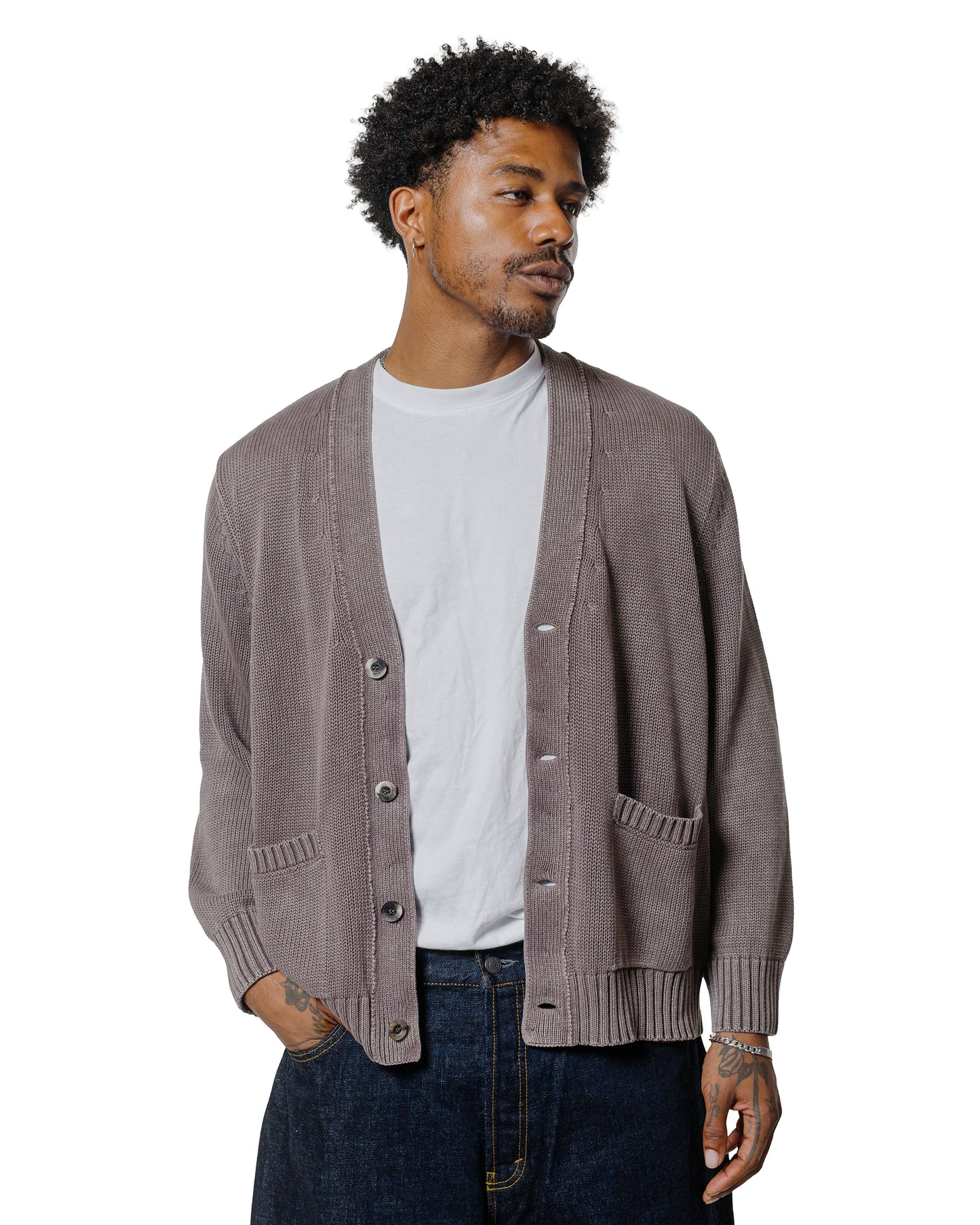 Corridor Acid Wash Cardigan Purple