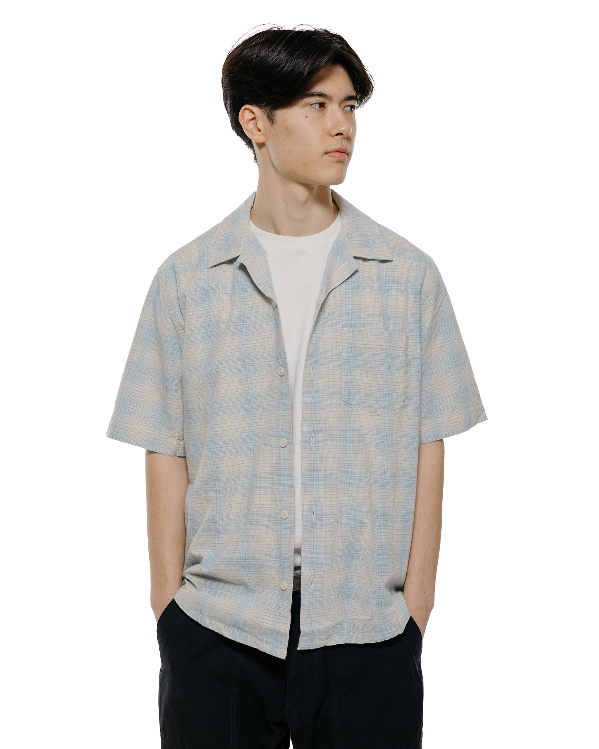 lost & found Corridor Corridor Linen Plaid SS Light Blue