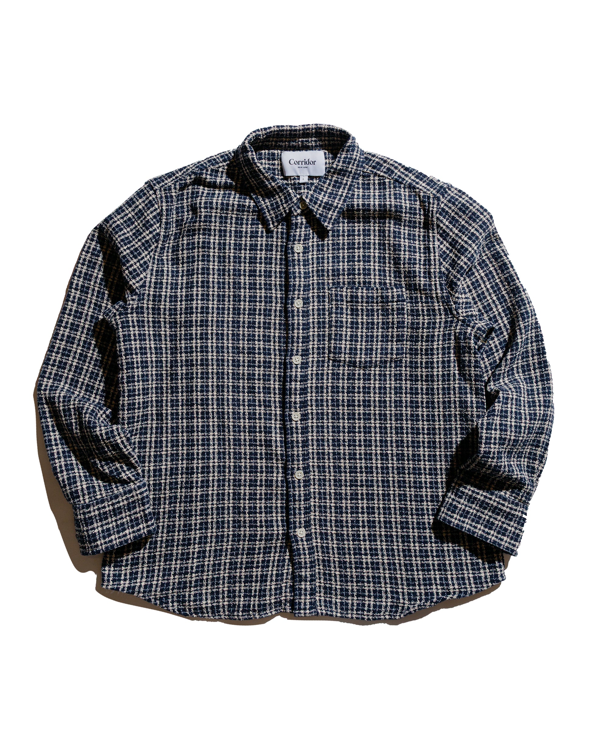 Corridor Reverse Tweed Snow Check Blue