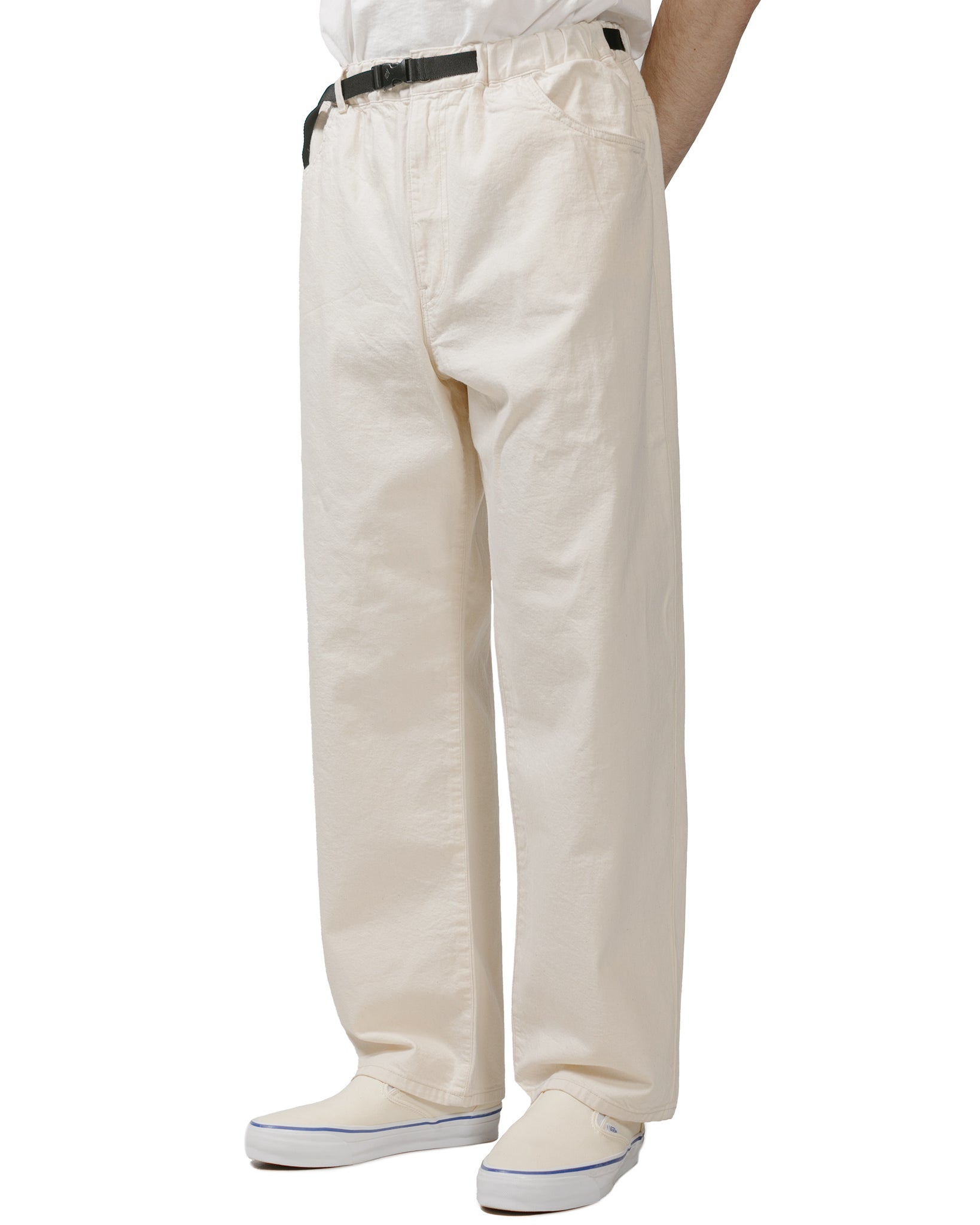 Danton Colour Denim Belted Easy Pant Ecru model front