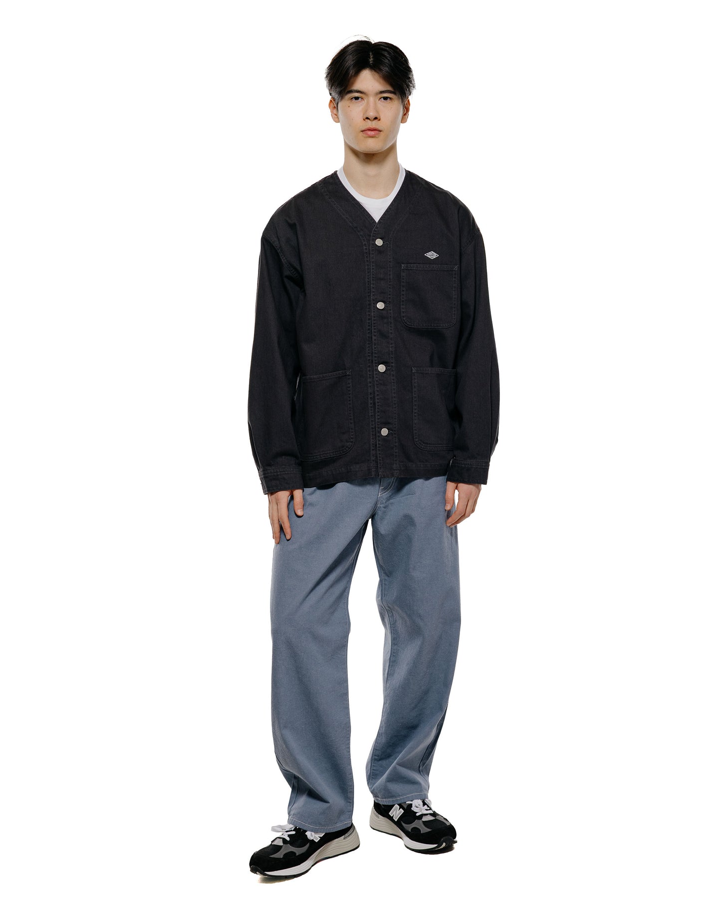 Danton Colour Denim Tuck Belted Pant Blue
