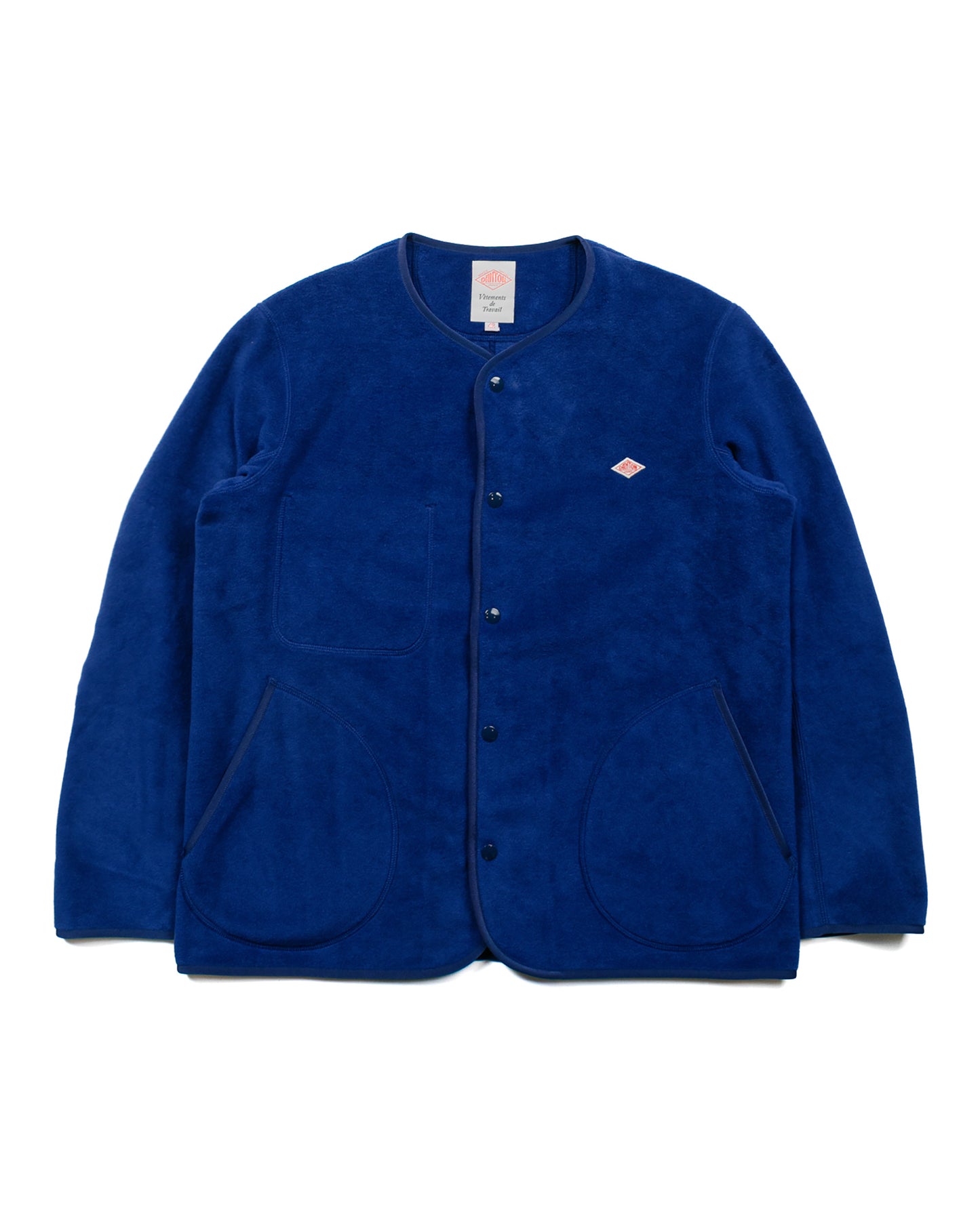 Danton Fleece Collarless Jacket Blue