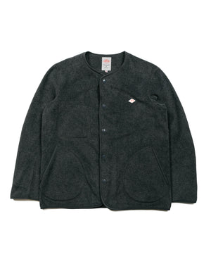 Danton Fleece Collarless Jacket Charcoal Grey