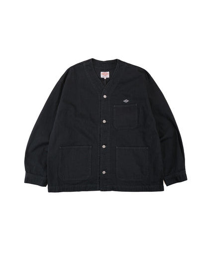 Danton Katsuragi Collarless Jacket Charcoal Black