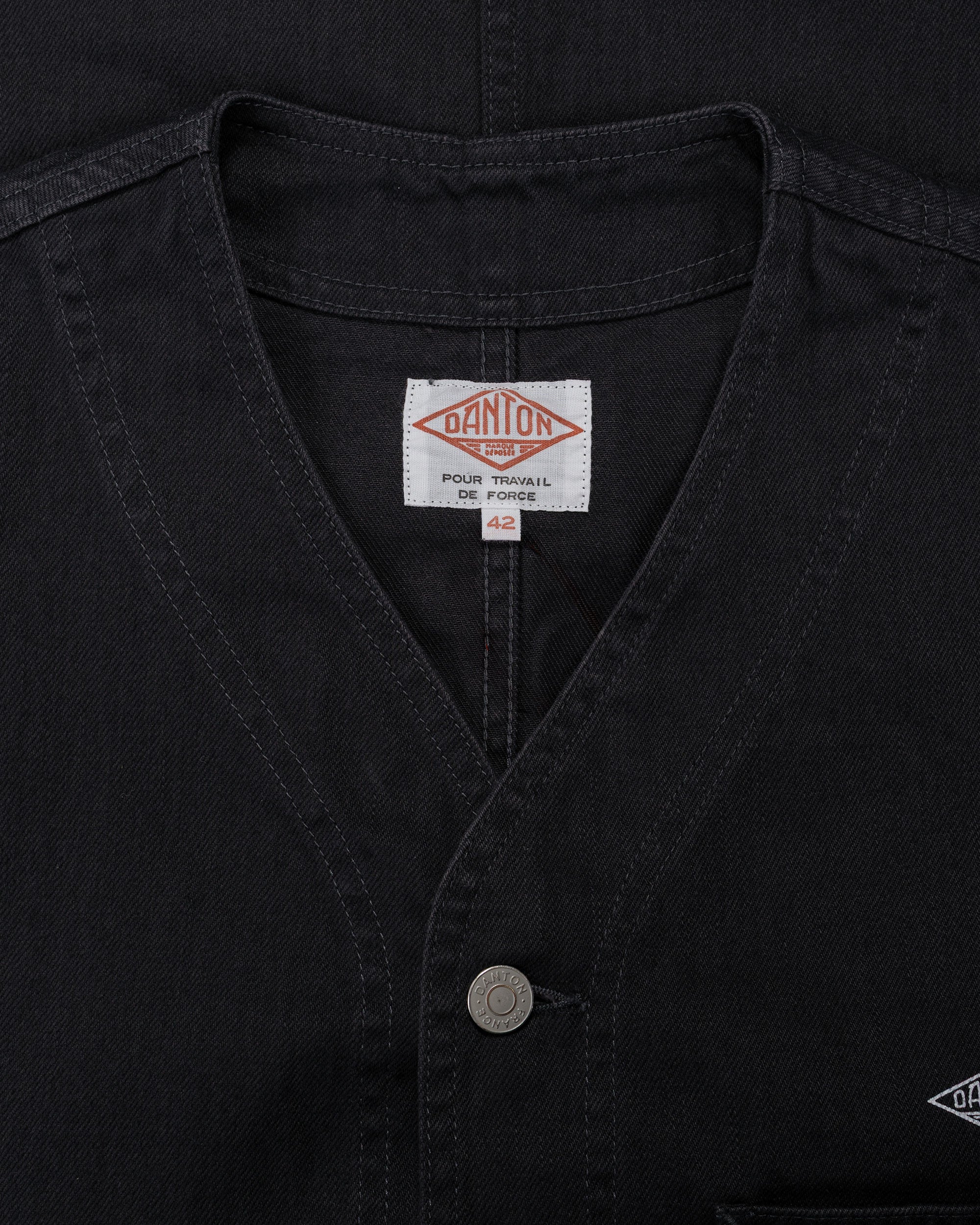 Danton Katsuragi Collarless Jacket Charcoal Black