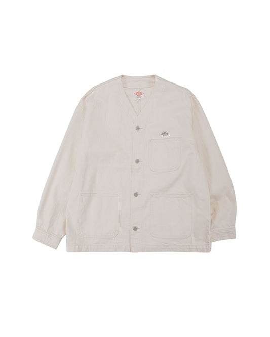 Danton Katsuragi Collarless Jacket Ecru