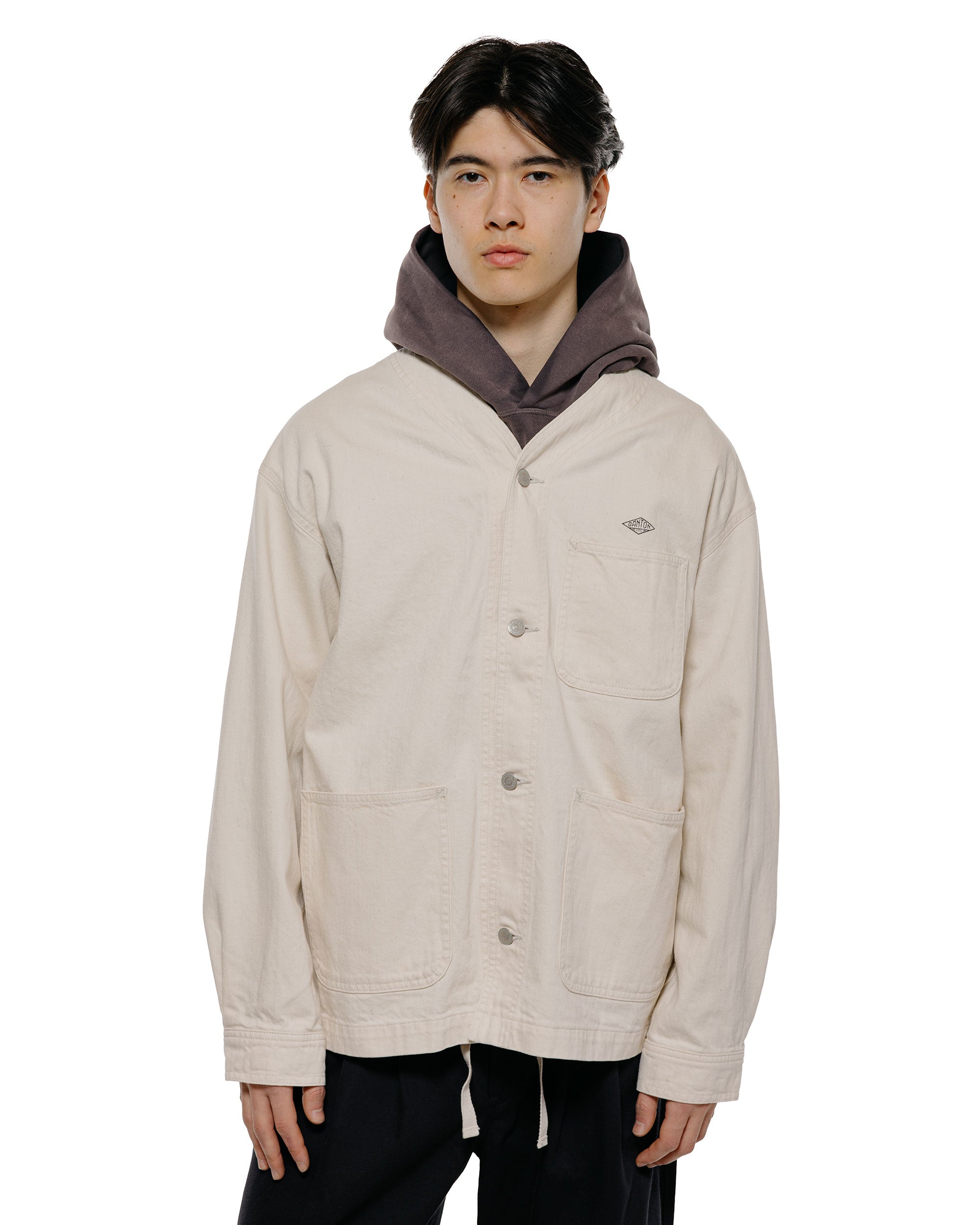 Danton Katsuragi Collarless Jacket Ecru