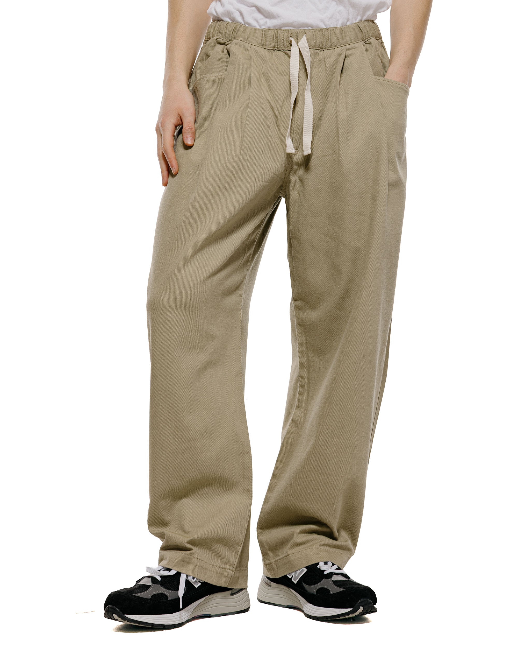 Danton Loose Chino Cloth Tuck Pants Beige