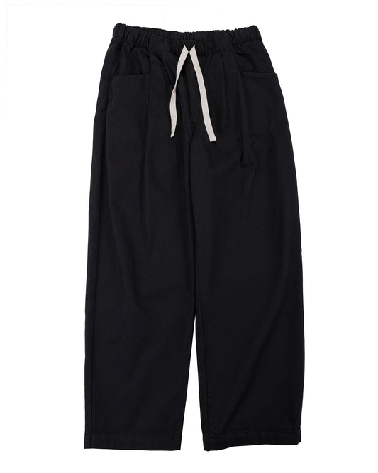 Danton Loose Chino Cloth Tuck Pants Black