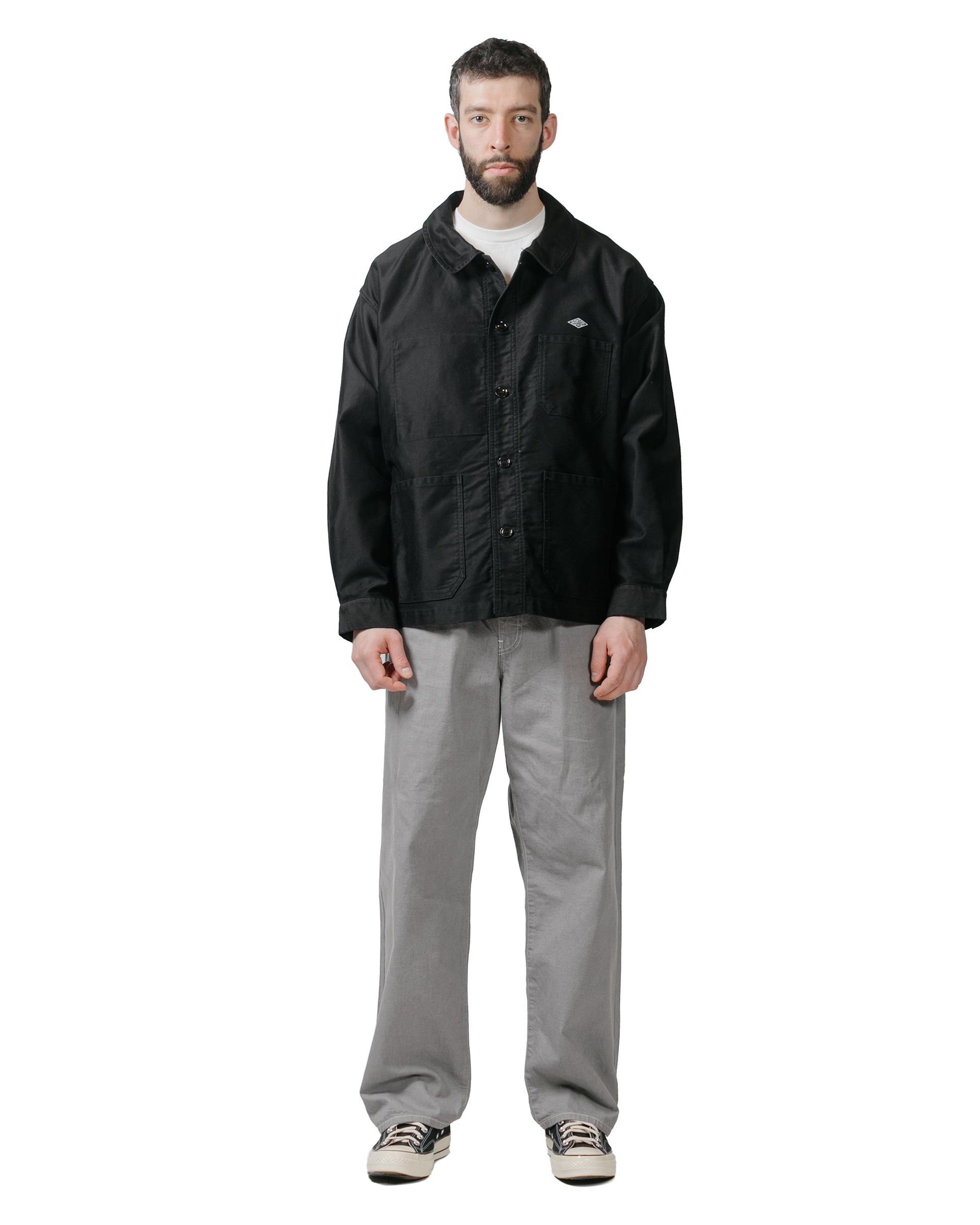 Danton Moleskin Wide Coveralls Black model full