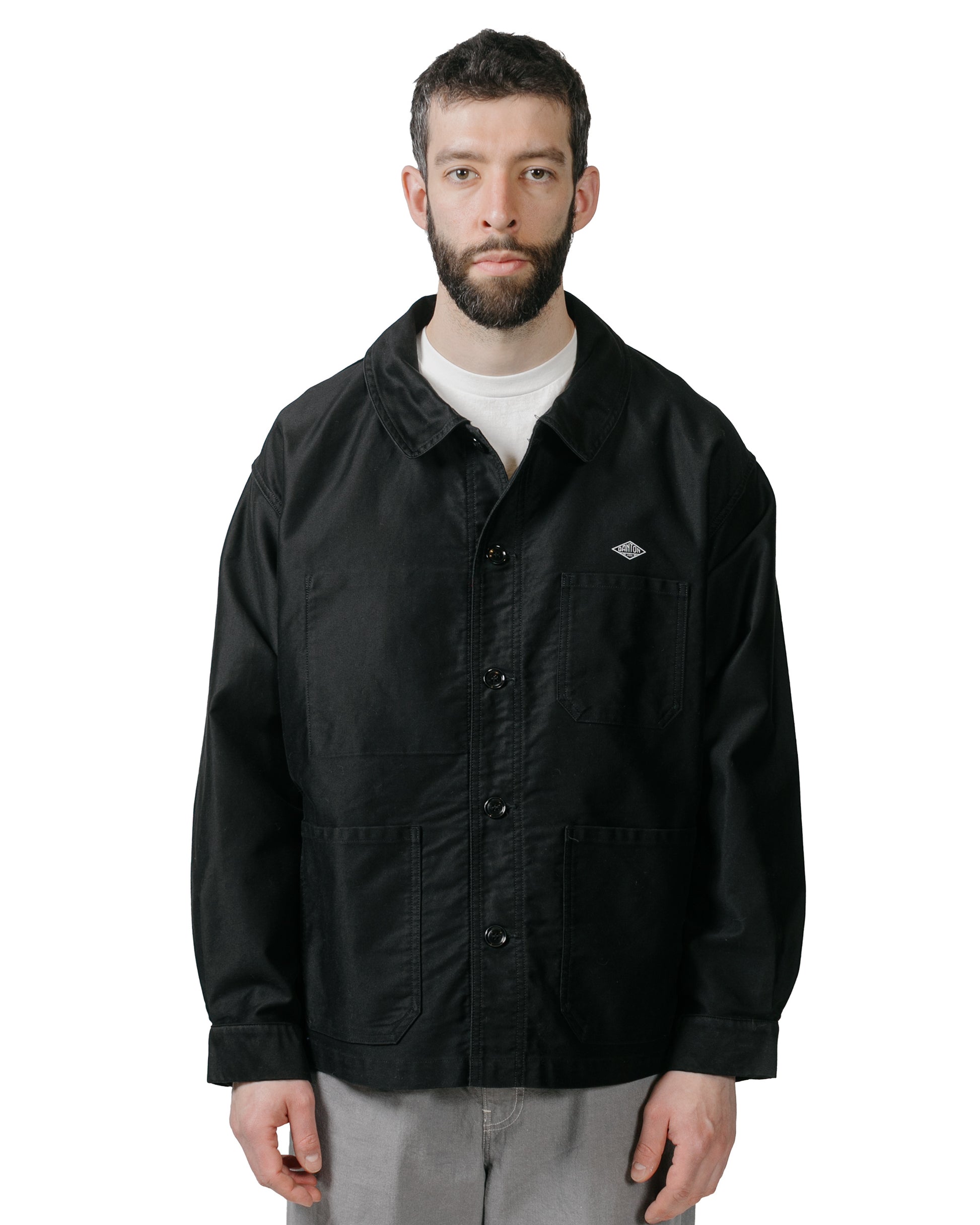 Danton Moleskin Wide Coveralls Black model front