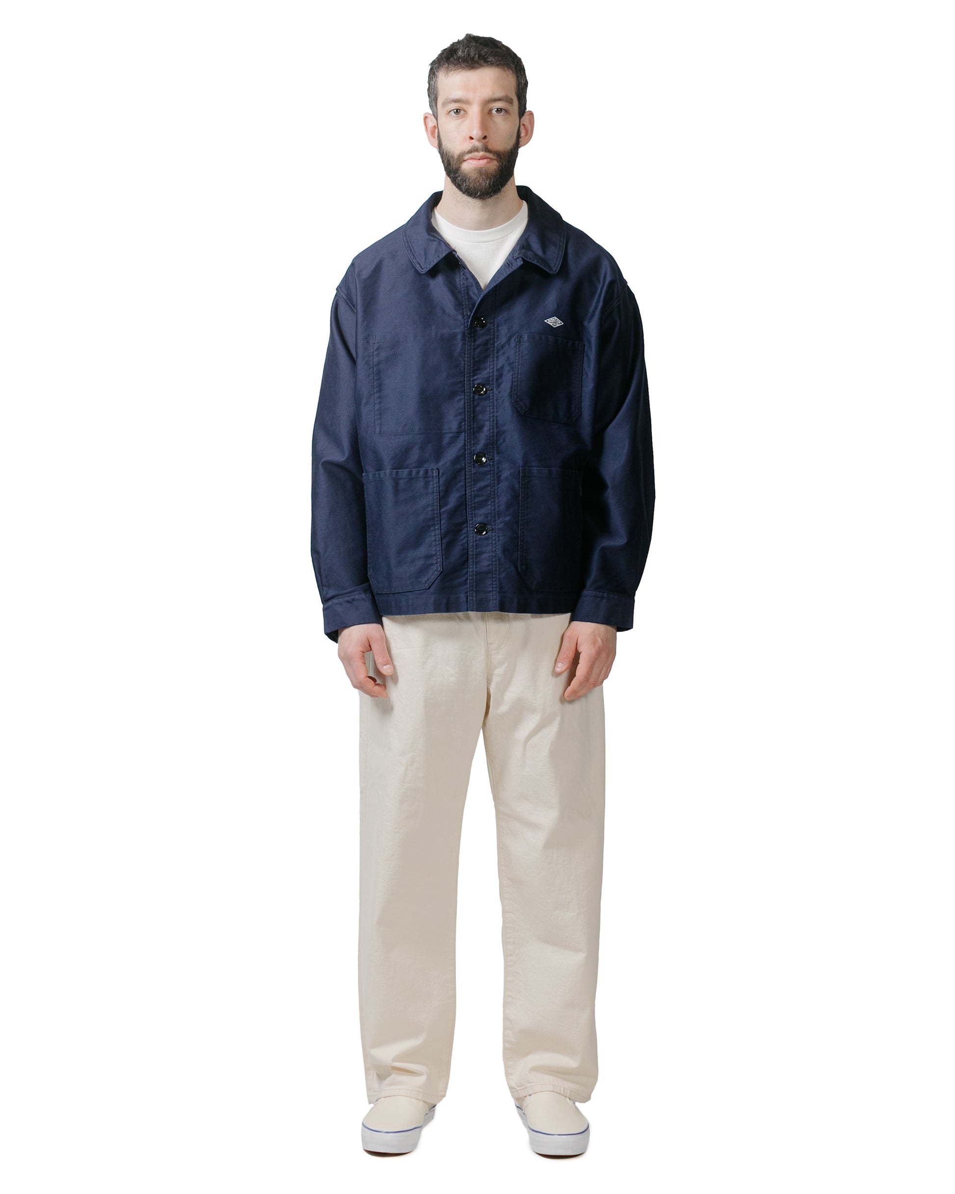 Danton Moleskin Wide Coveralls Blue model full