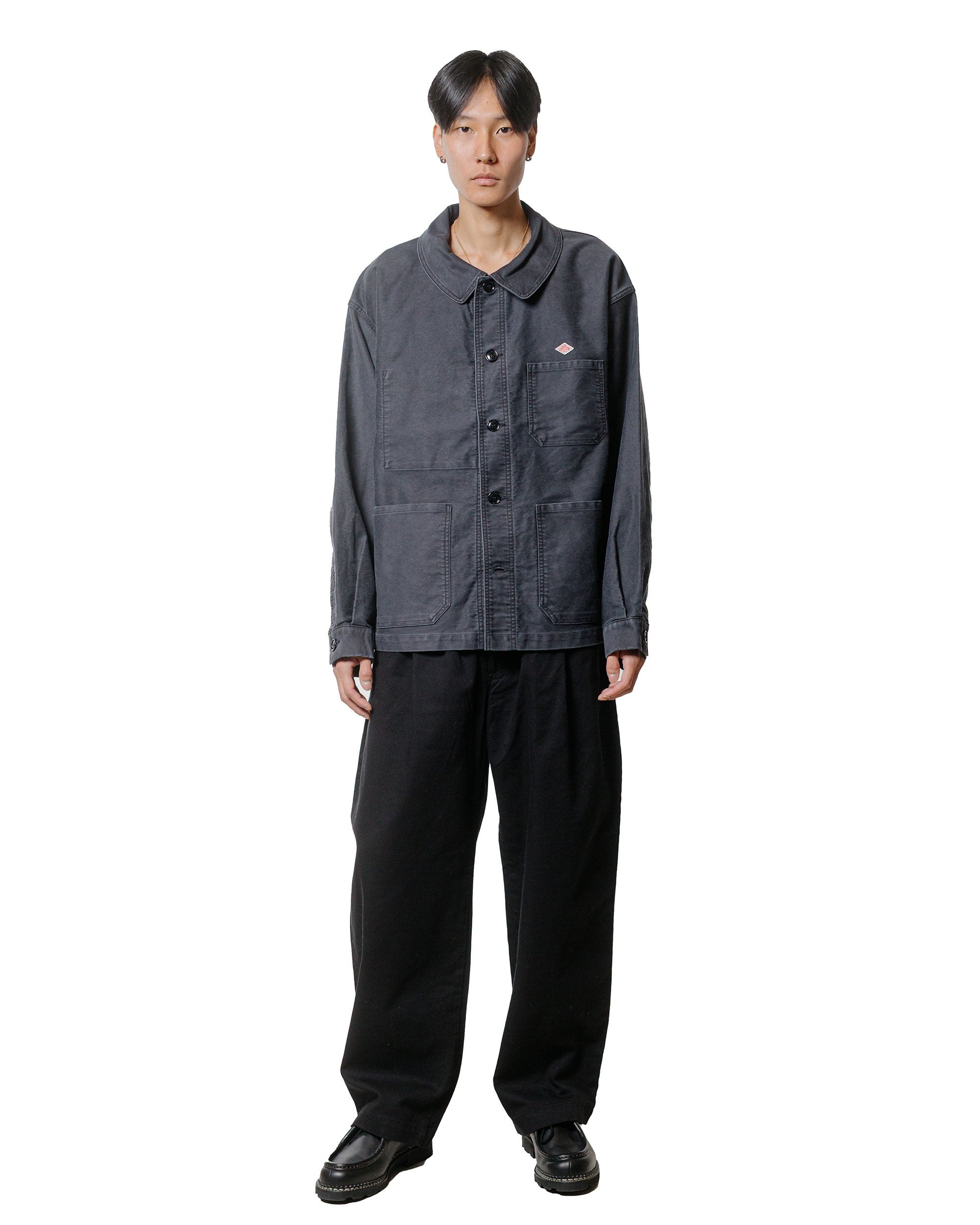 N*A様 60s black moleskin cover coveralls Danton Sulfur Dye Heavy Moleskin Wide Coveralls Black