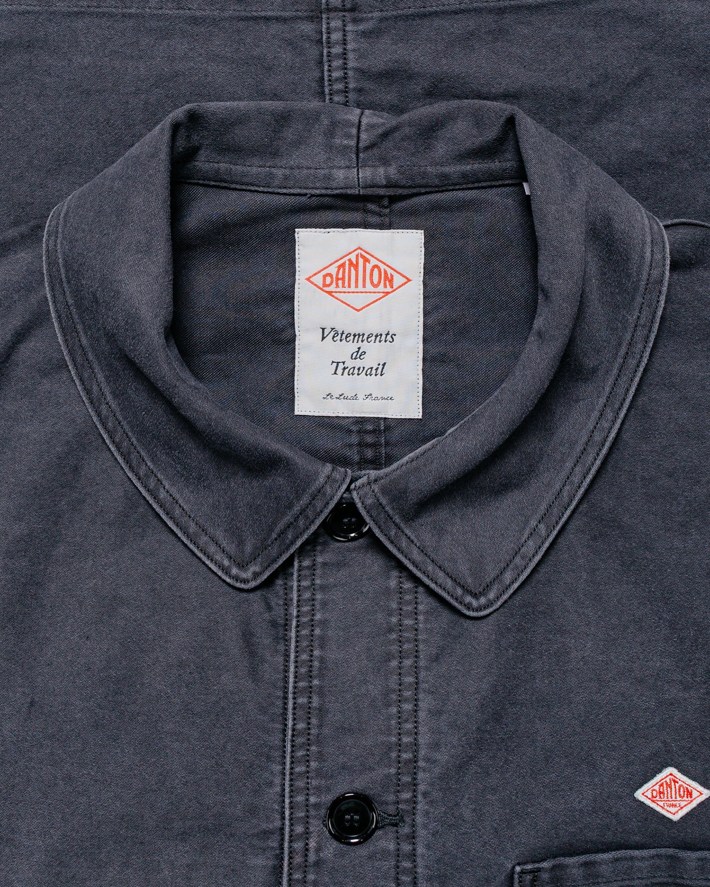 Danton Sulfur Dye Heavy Moleskin Wide Coveralls Black