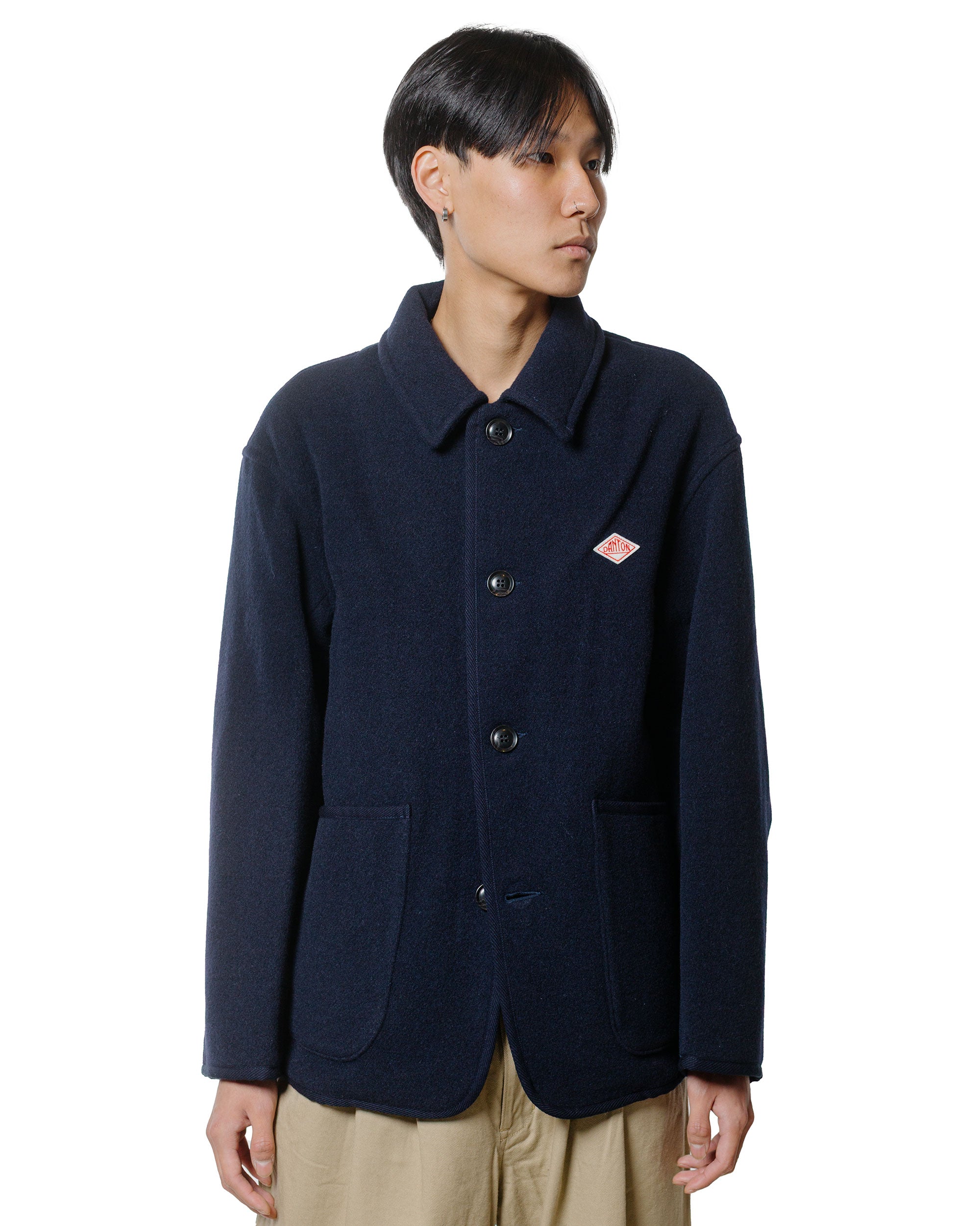 Danton Wool Light Pile Coveralls Jacket Navy