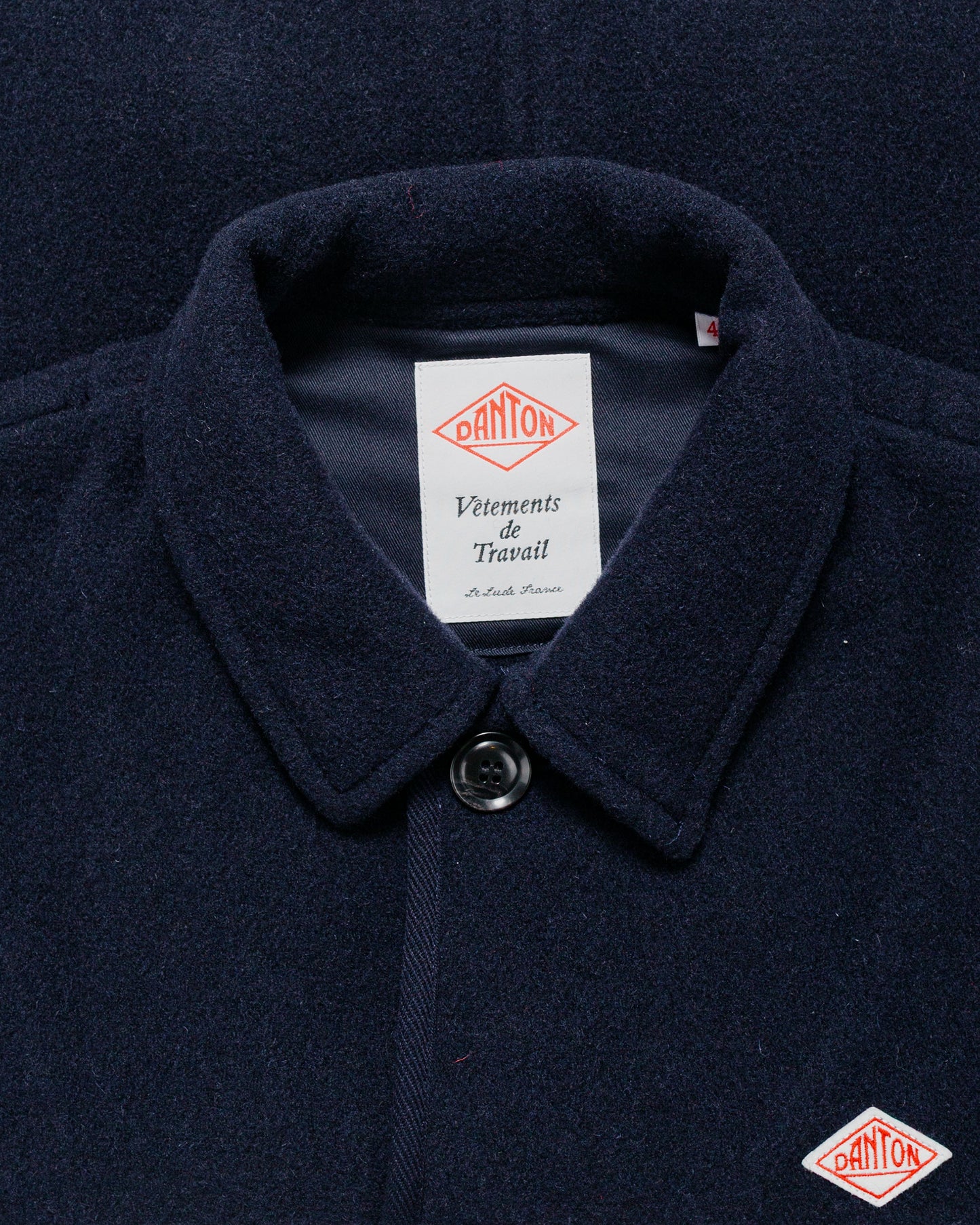 Danton Wool Light Pile Coveralls Jacket Navy