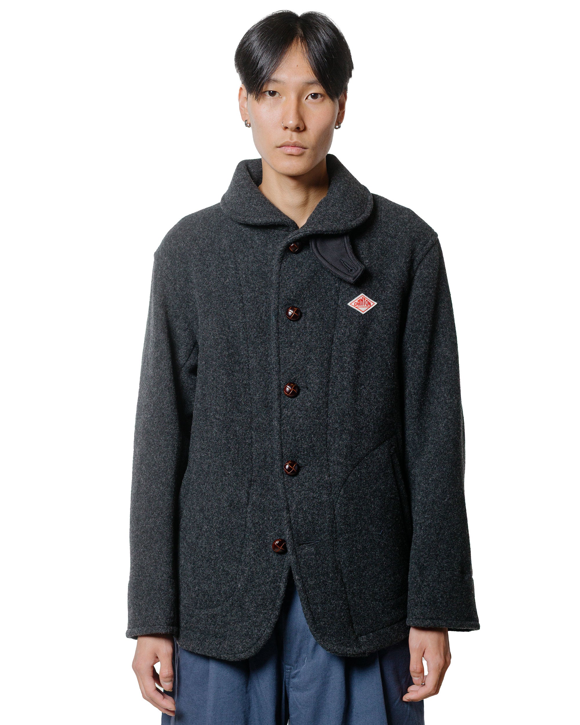 ジャケット・アウター DANTON WOOL PILE ROUND COLLAR JACKET 40 DantonWoolLightPileCoverallsJa