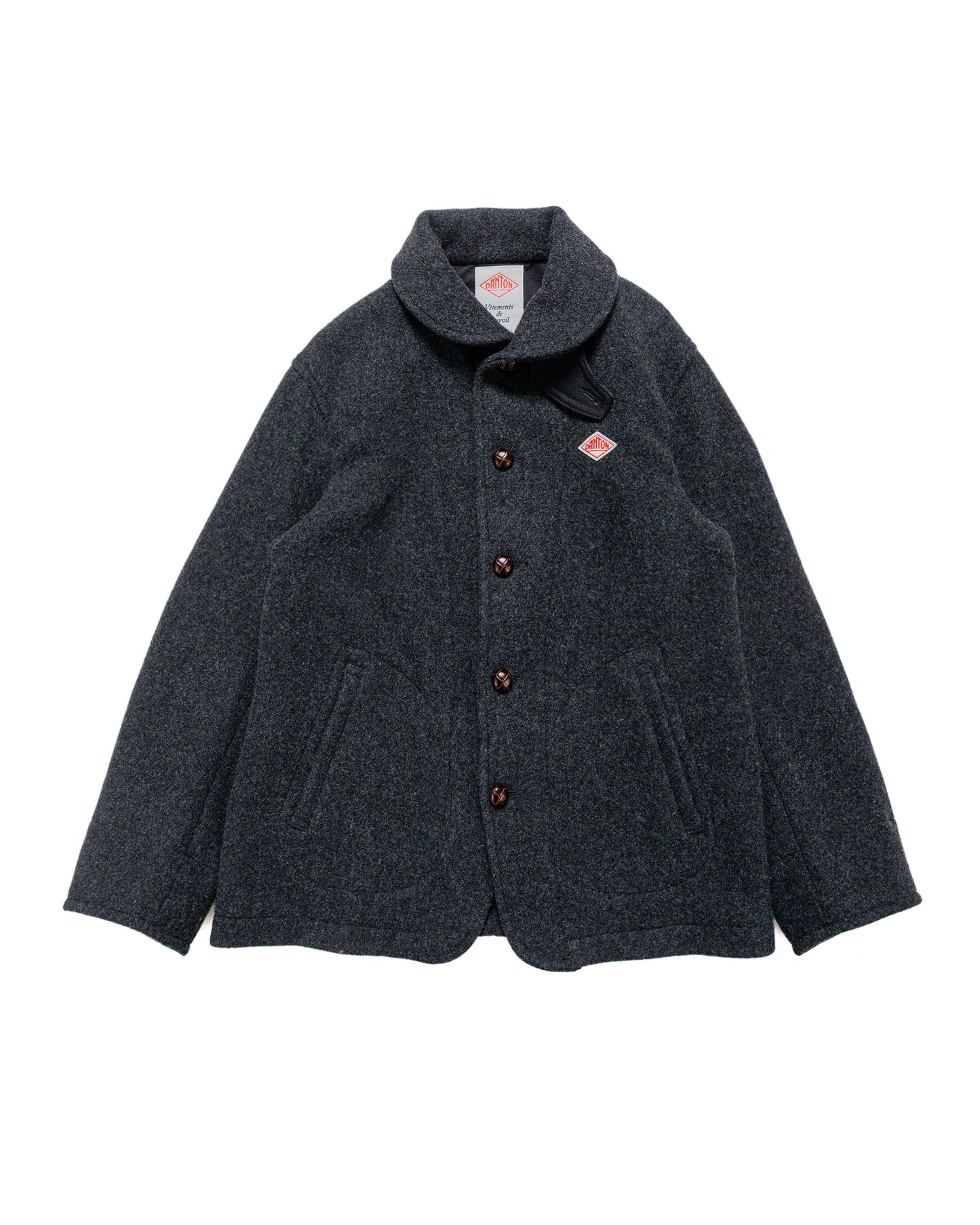 Danton Wool Pile Collar Round Jacket Charcoal