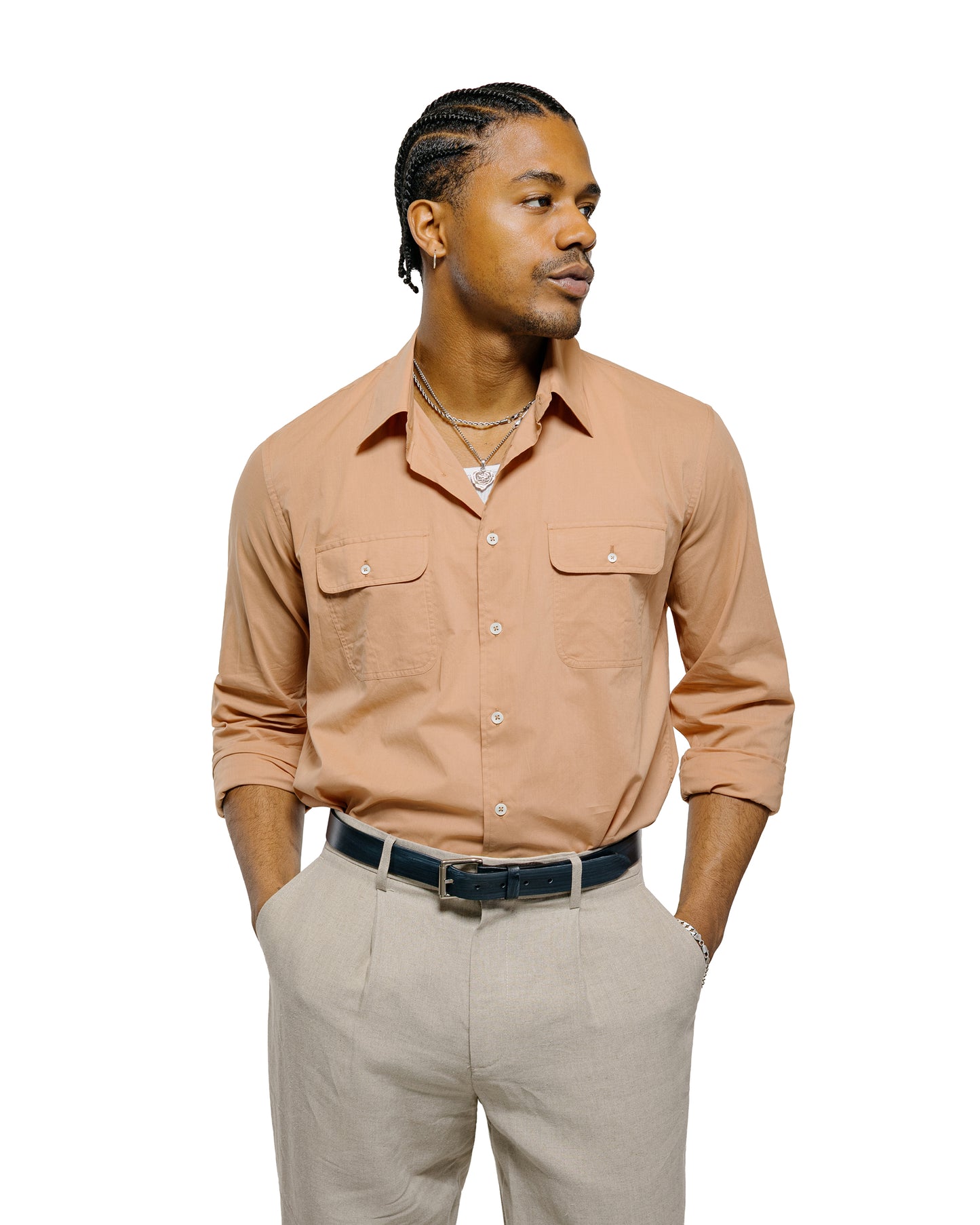 lost & found De Bonne Facture De Bonne Facture Artist Shirt Washed Cotton Voile Rosewood