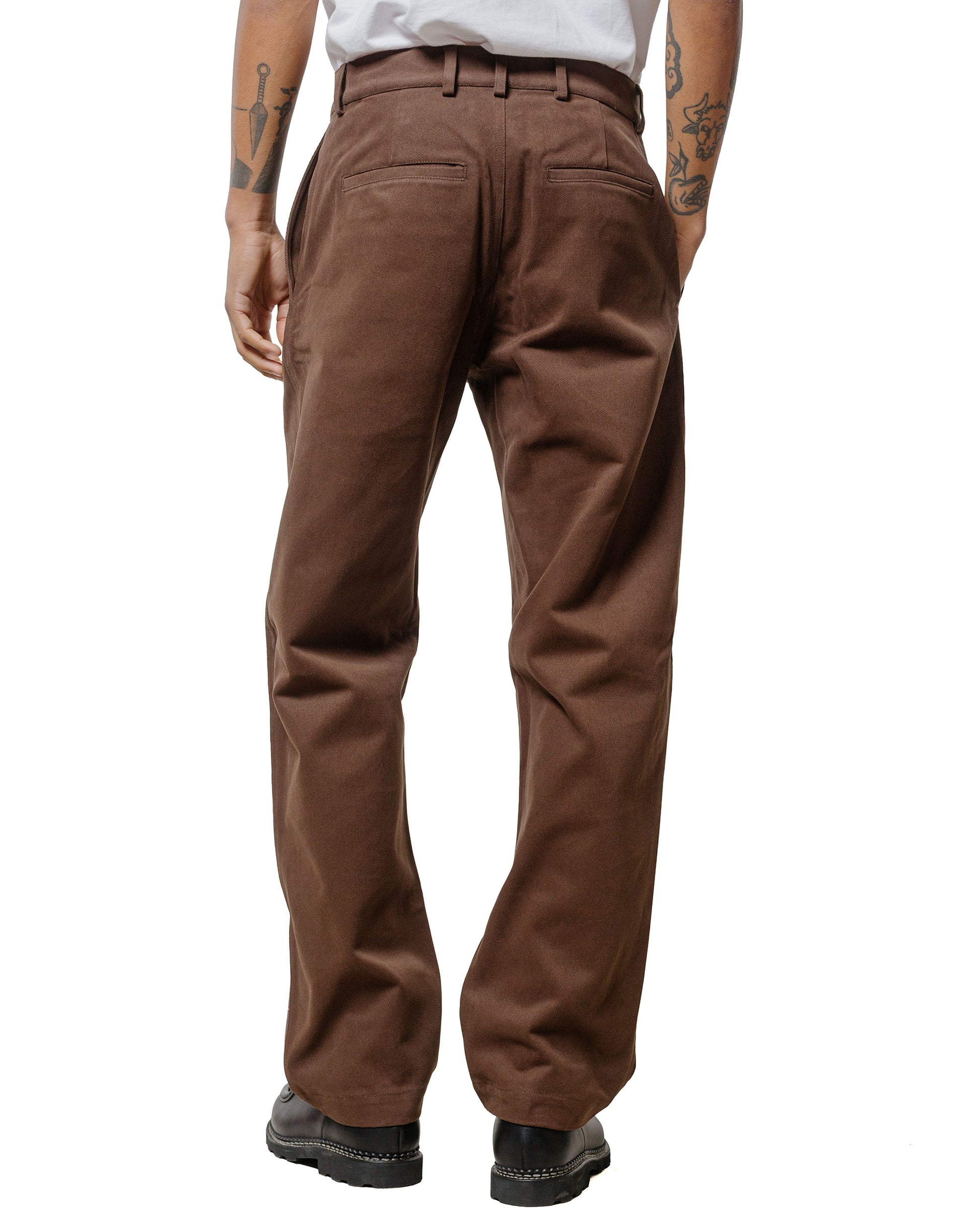 De Bonne Facture Balloon Trousers Heavy Cotton Drill Bark Brown