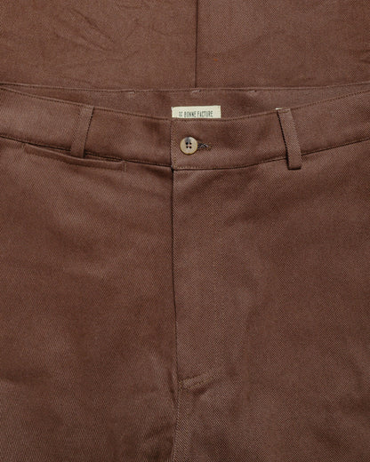 De Bonne Facture Balloon Trousers Heavy Cotton Drill Bark Brown