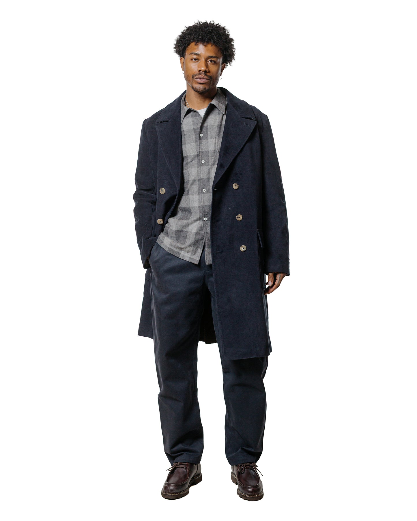 De Bonne Facture Balloon Trousers Heavy Cotton Drill Dark Navy