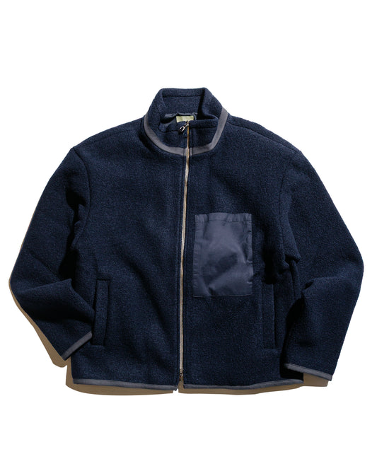 De Bonne Facture Bookstore Jacket Boiled Wool Navy