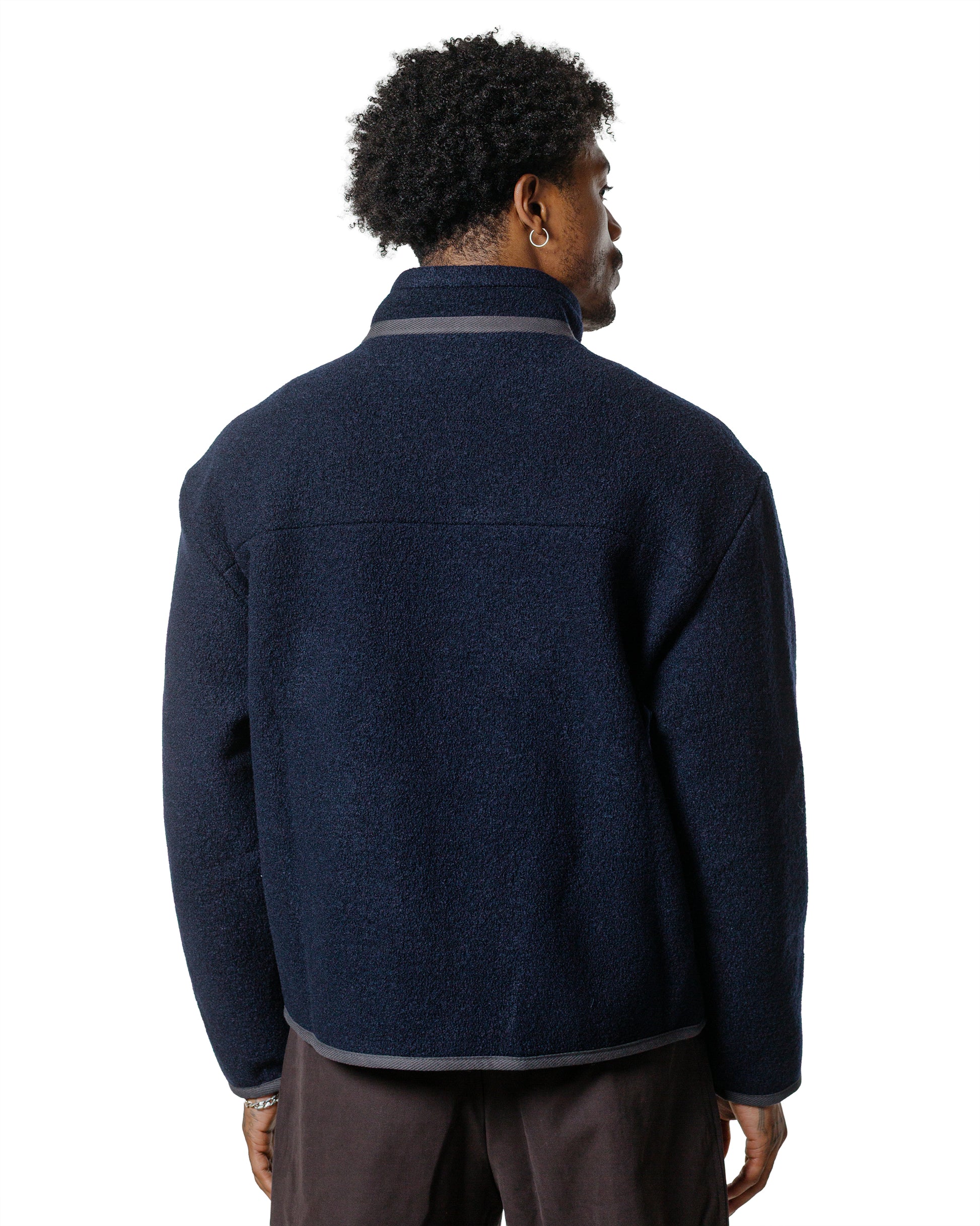 De Bonne Facture Bookstore Jacket Boiled Wool Navy