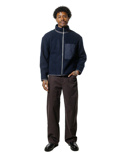 De Bonne Facture Bookstore Jacket Boiled Wool Navy