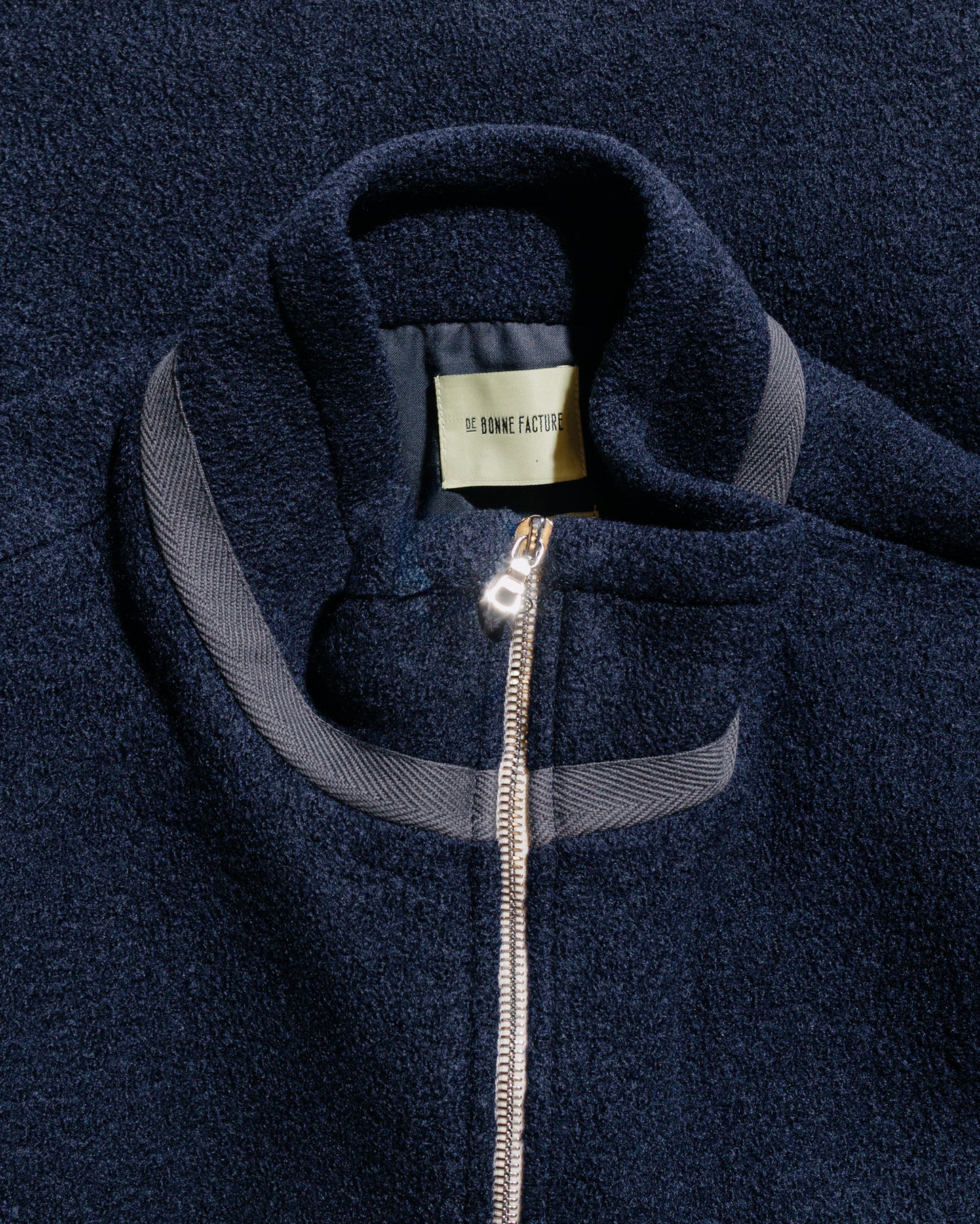De Bonne Facture Bookstore Jacket Boiled Wool Navy