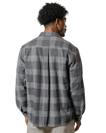 De Bonne Facture Camp Collar Japanese Cotton Grey Tartan