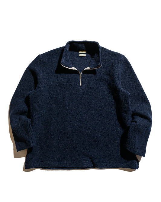 De Bonne Facture Half Ziped Pullover Boiled Wool Blue Green