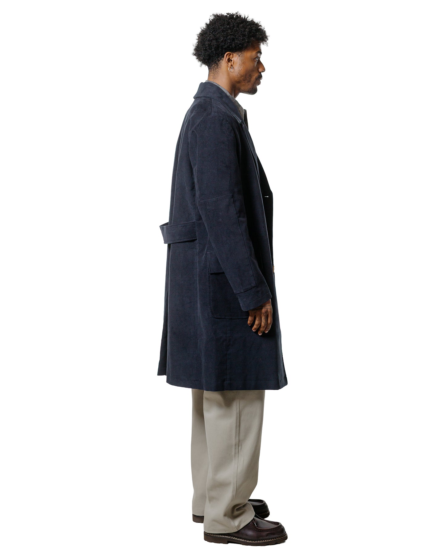 De Bonne Facture Marcel Lassance Redingote Coat English Moleskin Navy