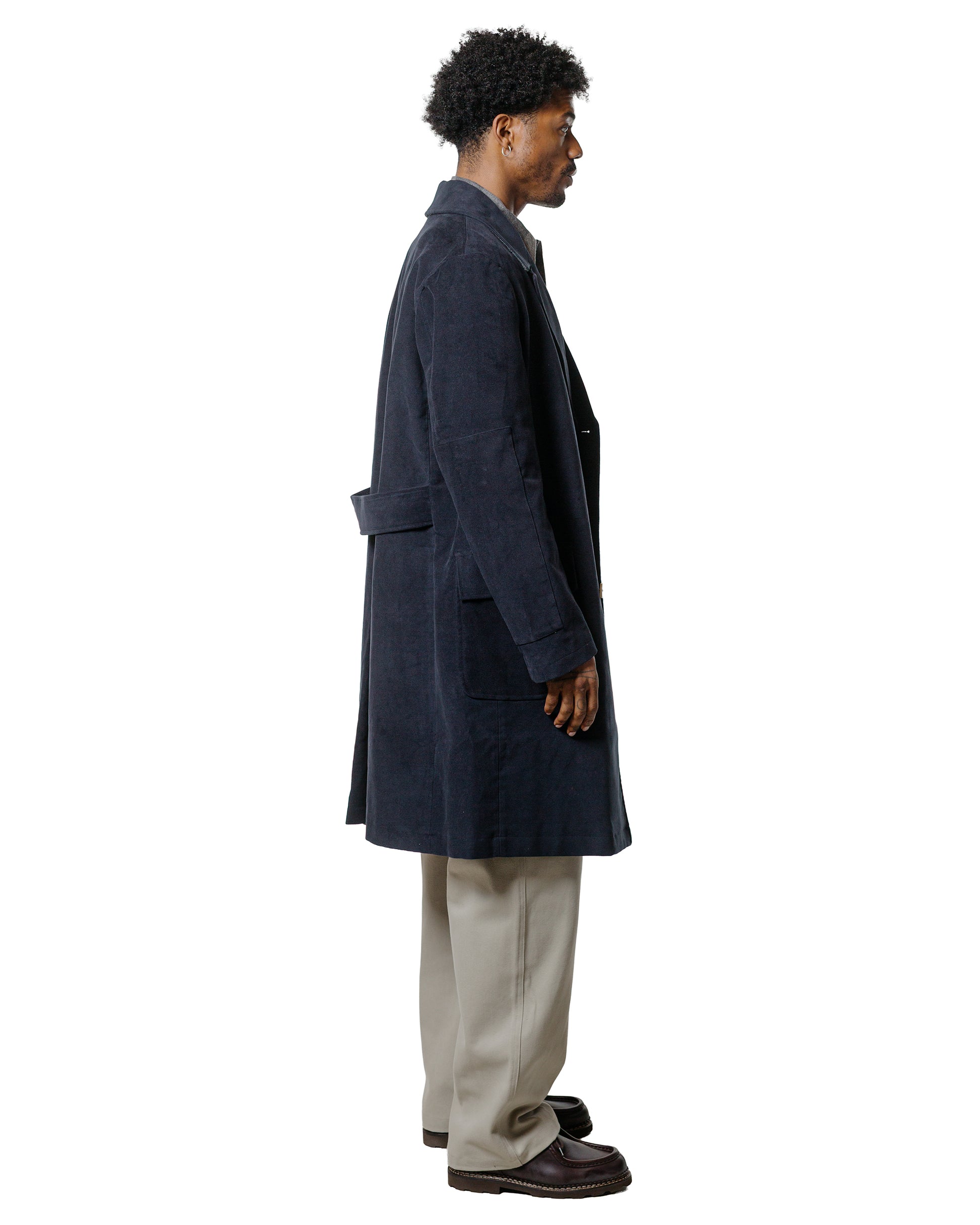 De Bonne Facture Marcel Lassance Redingote Coat English Moleskin Navy