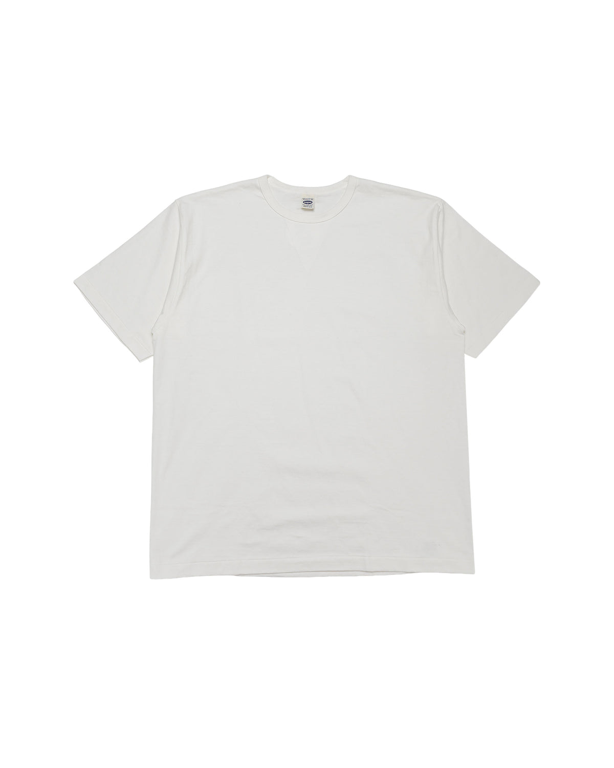 Denime Lot. 275 Front V Crew Neck T-Shirt Solid Color Off White