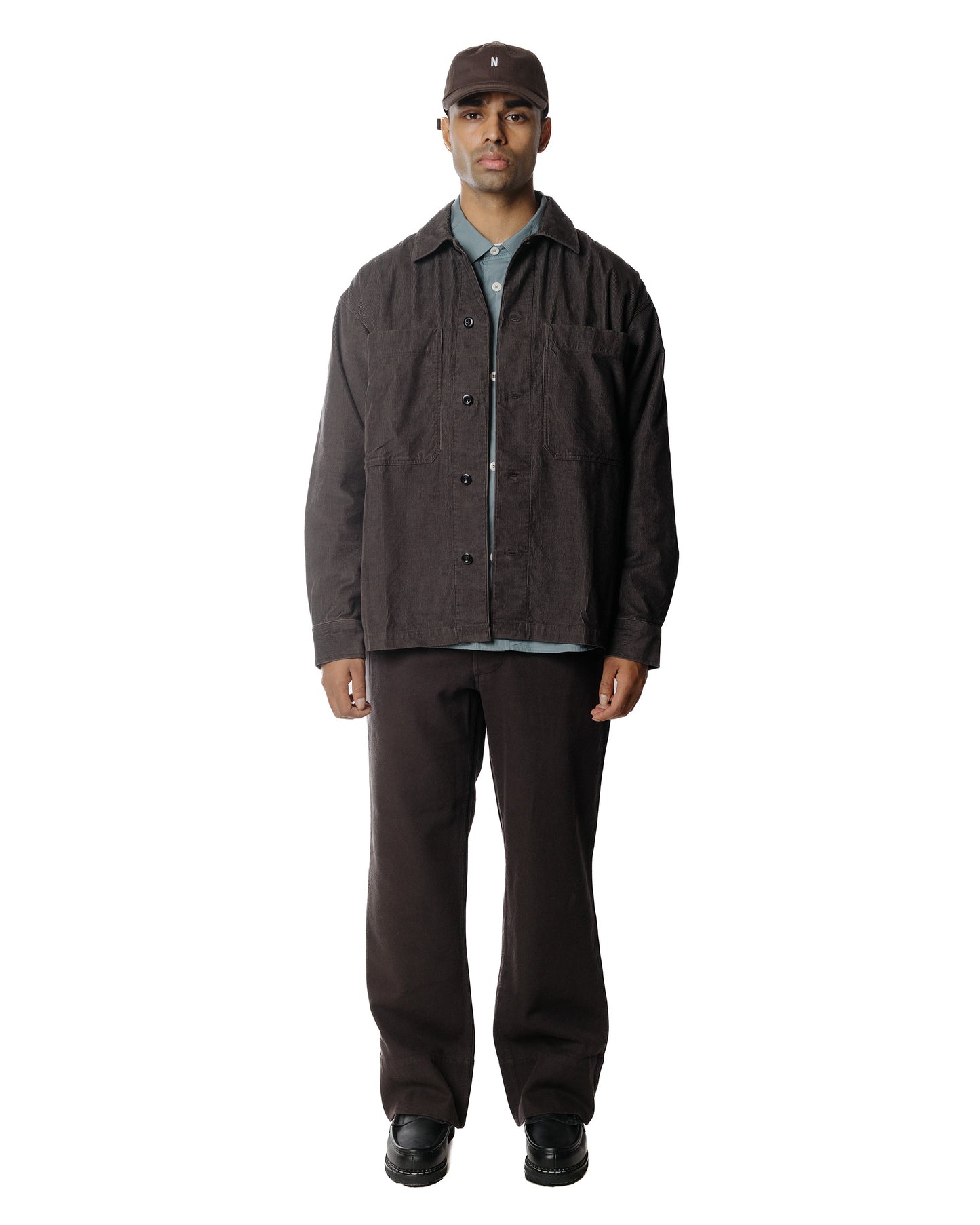 MHL Side Cinch Trouser Wool Cotton Drill Ebony Model