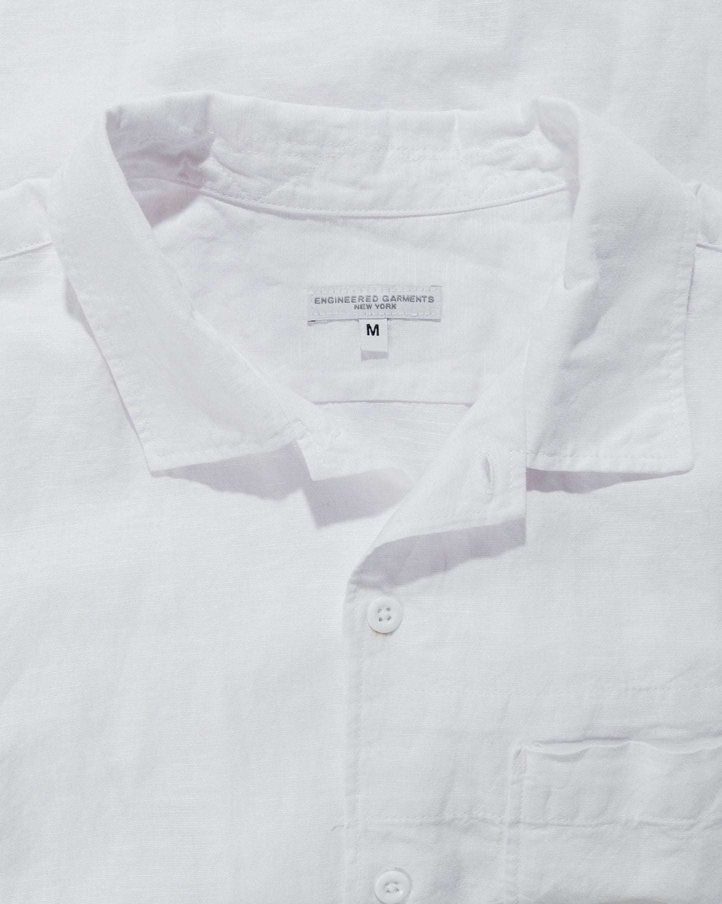 Engineered Garments Camp Shirt White Linen Handkerchief detail