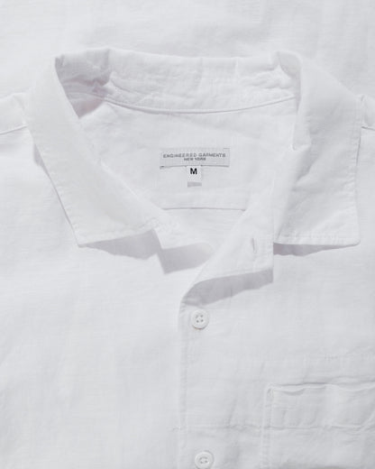 Engineered Garments Camp Shirt White Linen Handkerchief detail