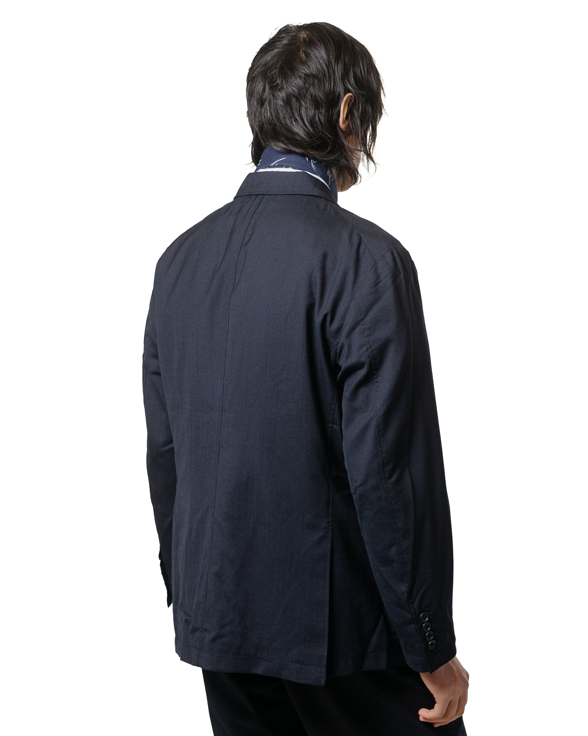 Engineered Garments Andover Jacket Dark Navy Tropical Wool model back