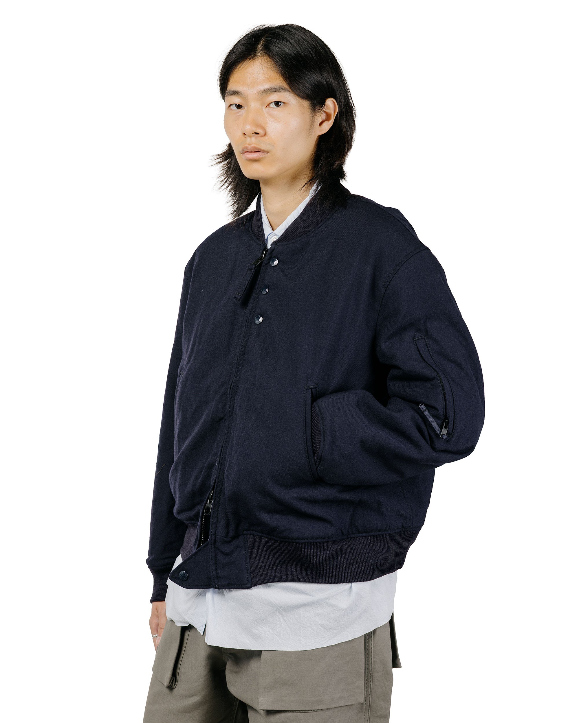 Engineered garments Aviator Jacket　ネイビー Engineered Garments Aviator Jacket Dark Navy Wool Uniform Serge