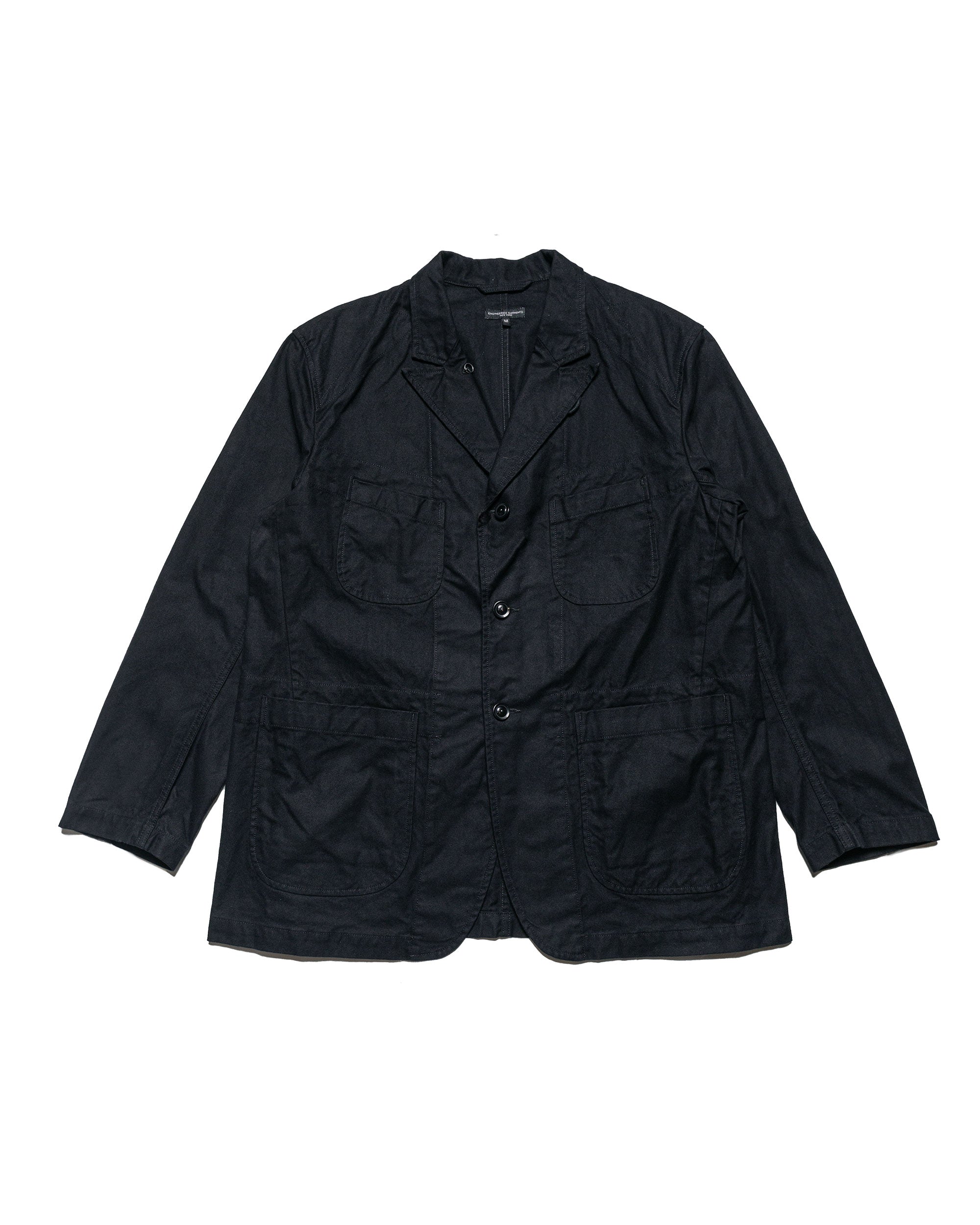 Engineered Garments Bedford Jacket Black Cotton Brushed Herringbone