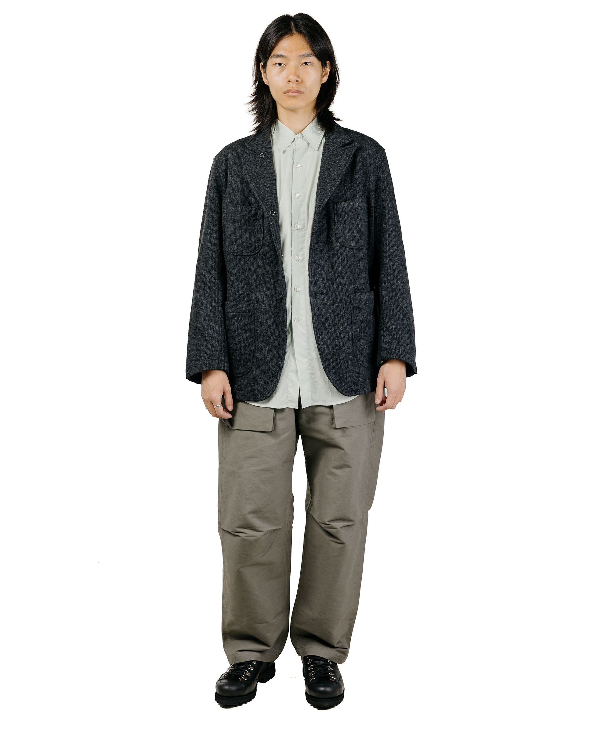 Engineered Garments Bedford Jacket Charcoal Wool Poly Heavy Tweed