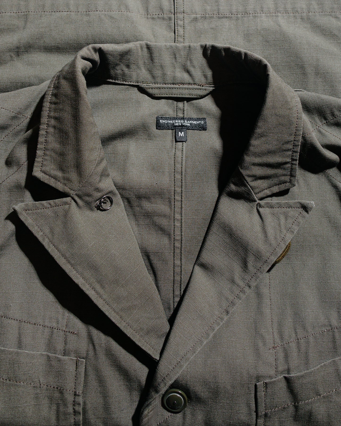Engineered Garments Bedford Jacket Olive Heavyweight Cotton Ripstop